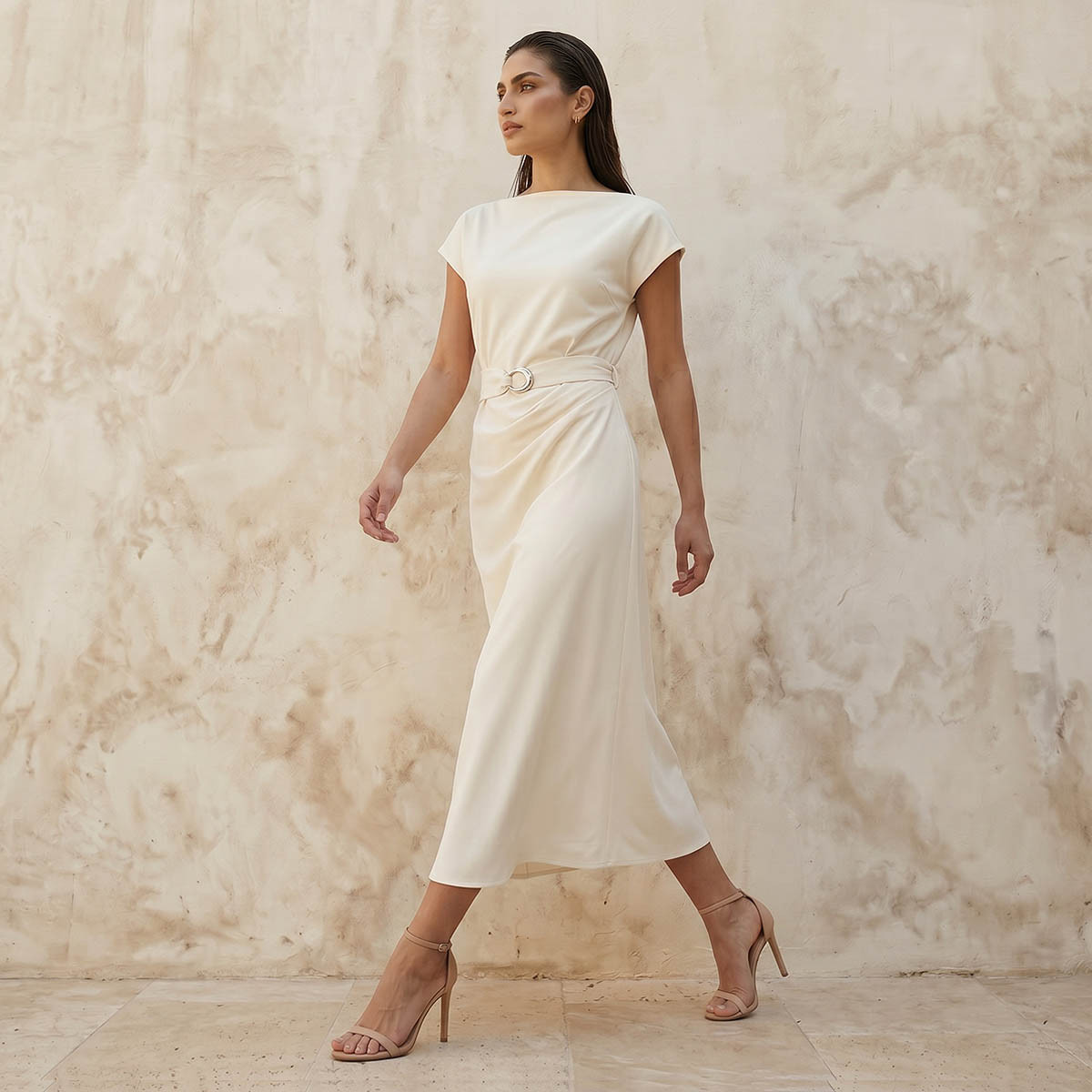 فستان ميدي بثنيات ناعمة وحزام خصر أنيق-women-clothing-dresses-image-3