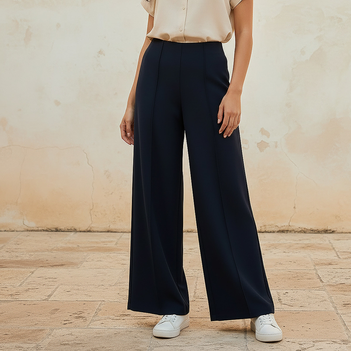Splash Smart Full Length Ponte Wide Leg Pants-women-clothing-trousers-image-1