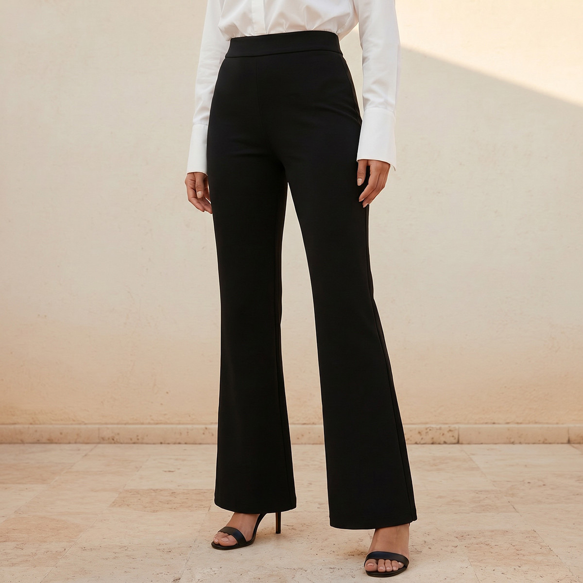 Splash Smart Mid Rise Full Length Boot Leg Ponte Pants-women-clothing-bottoms-trousers-image-1