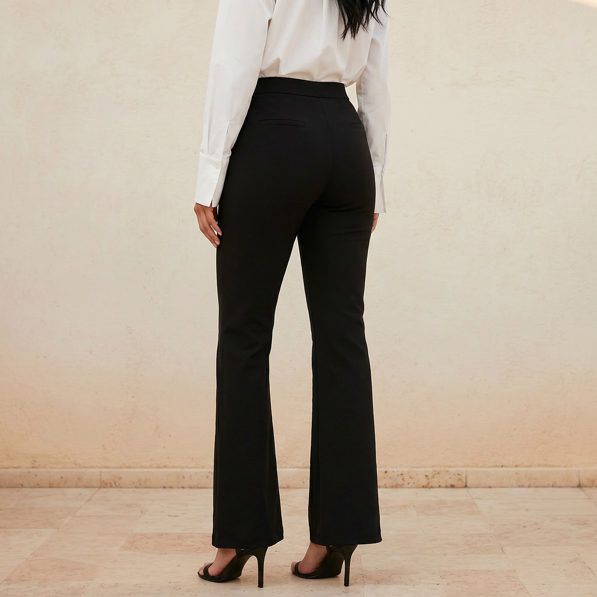 Splash Smart Mid Rise Full Length Boot Leg Ponte Pants-women-clothing-bottoms-trousers-image-4