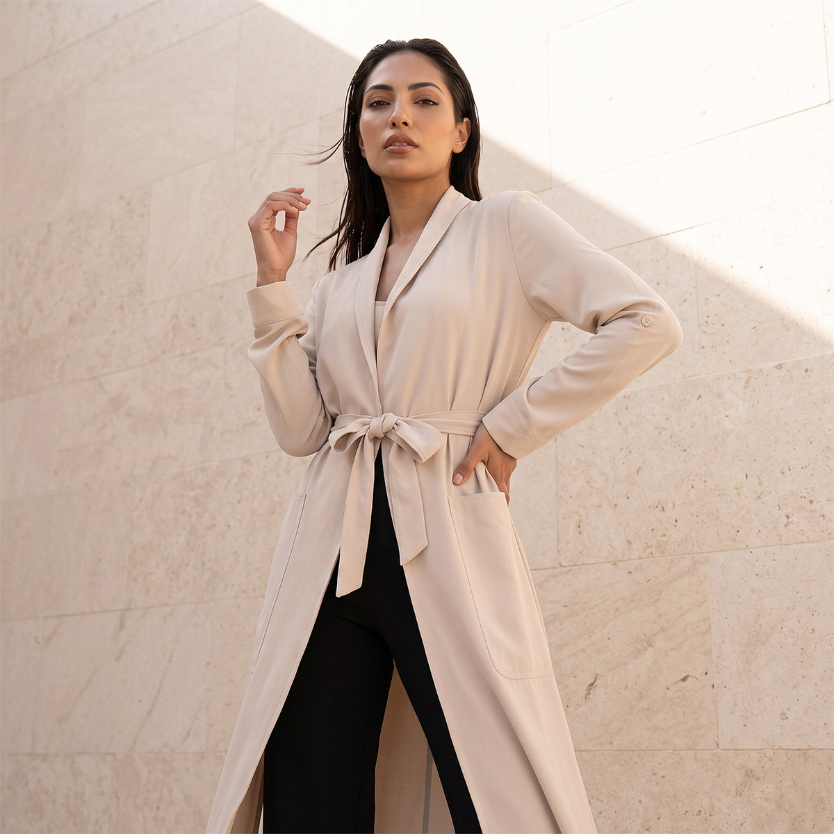معطف طويل مع حزام من سبلاش سمارت-women-clothing-shirtsandblouses-blouses-image-7