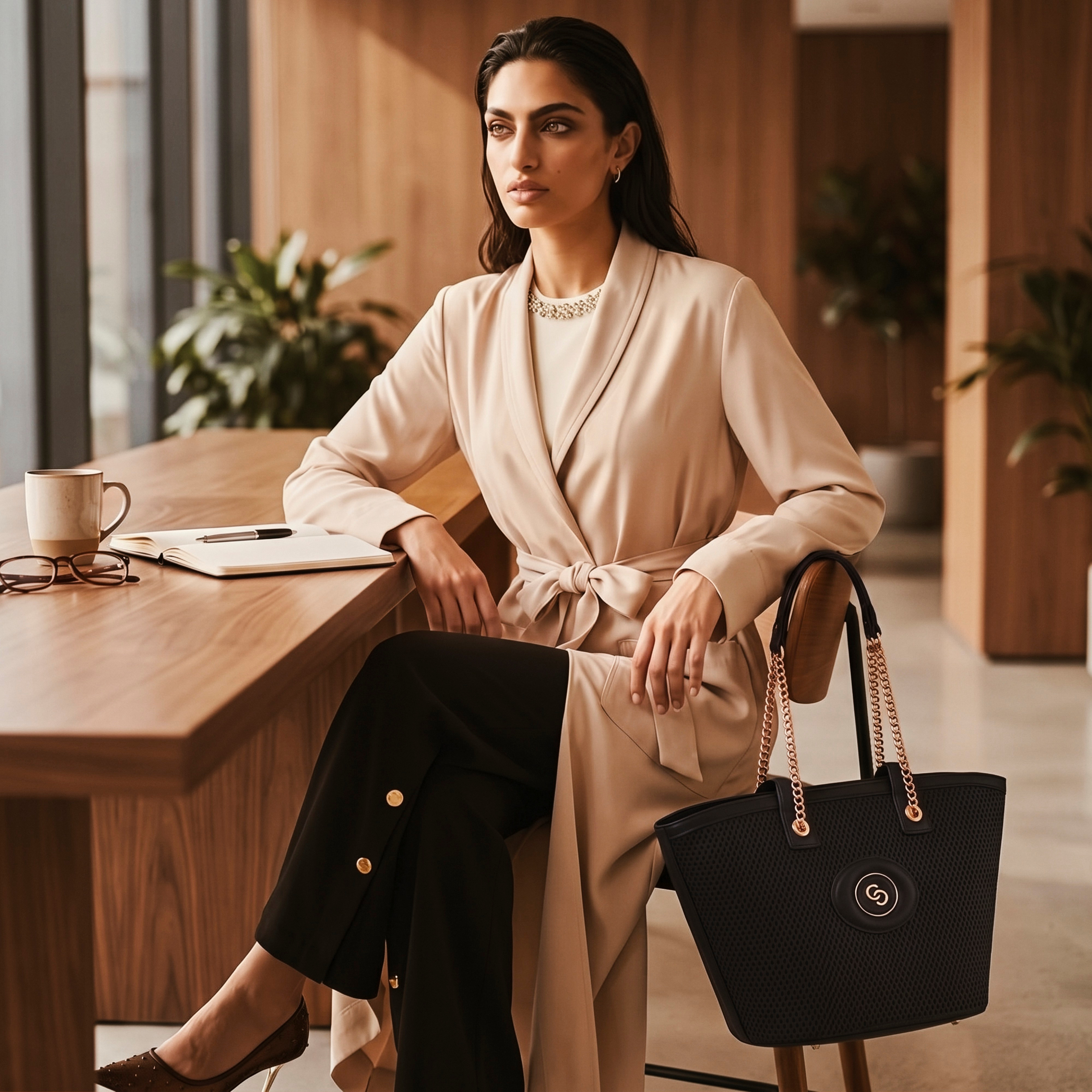معطف طويل مع حزام من سبلاش سمارت-women-clothing-shirtsandblouses-blouses-image-1