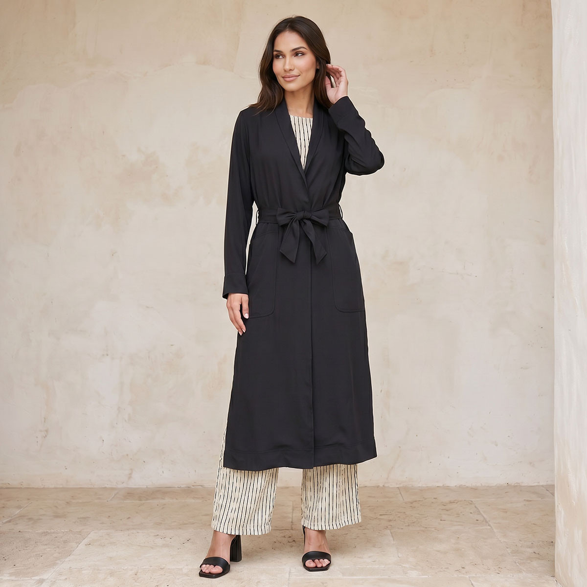 معطف طويل مع حزام من سبلاش سمارت-women-clothing-shirtsandblouses-blouses-image-4