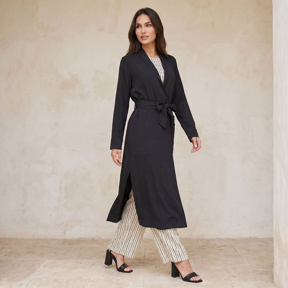 معطف طويل مع حزام من سبلاش سمارت-women-clothing-shirtsandblouses-blouses-image-6