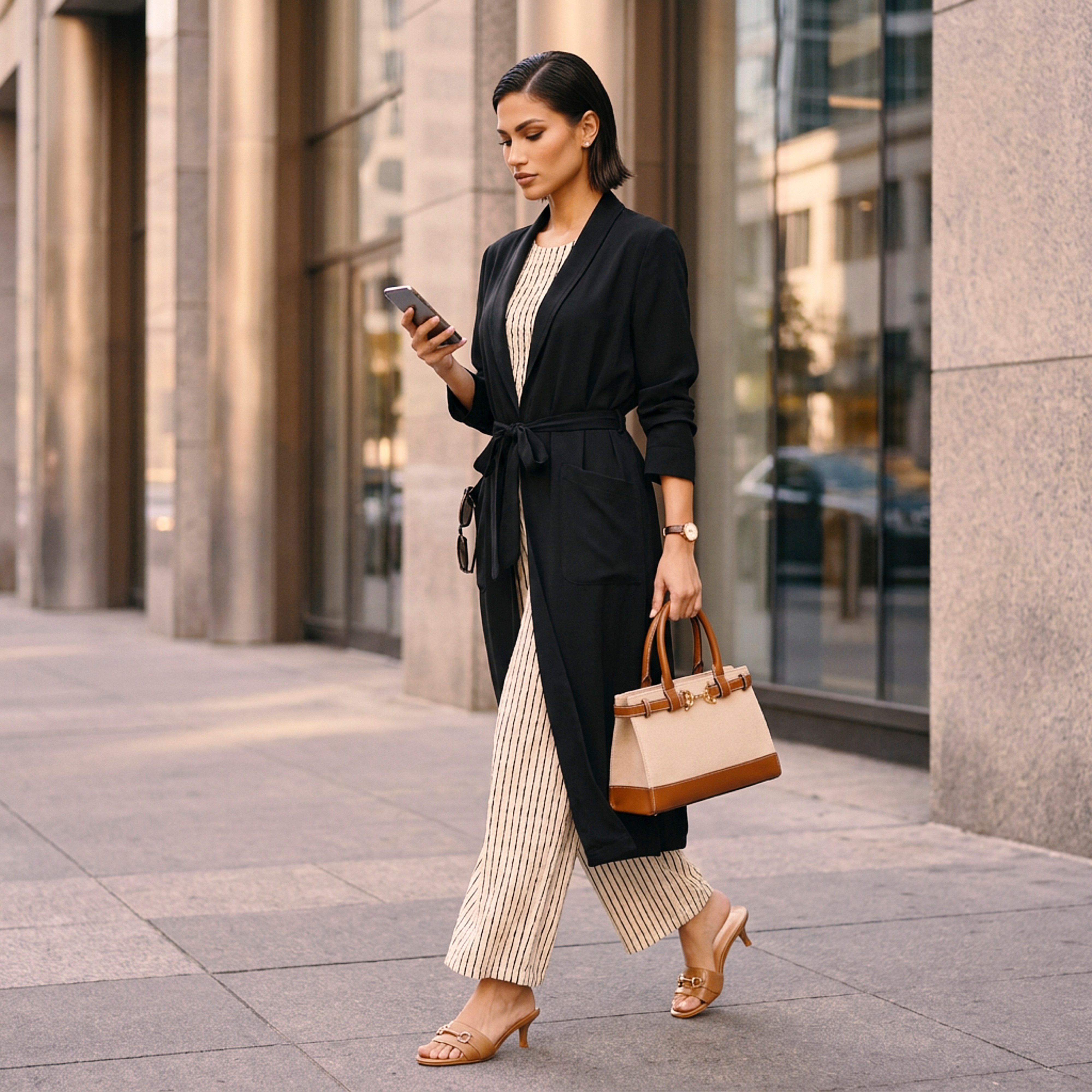 معطف طويل مع حزام من سبلاش سمارت-women-clothing-shirtsandblouses-blouses-image-1