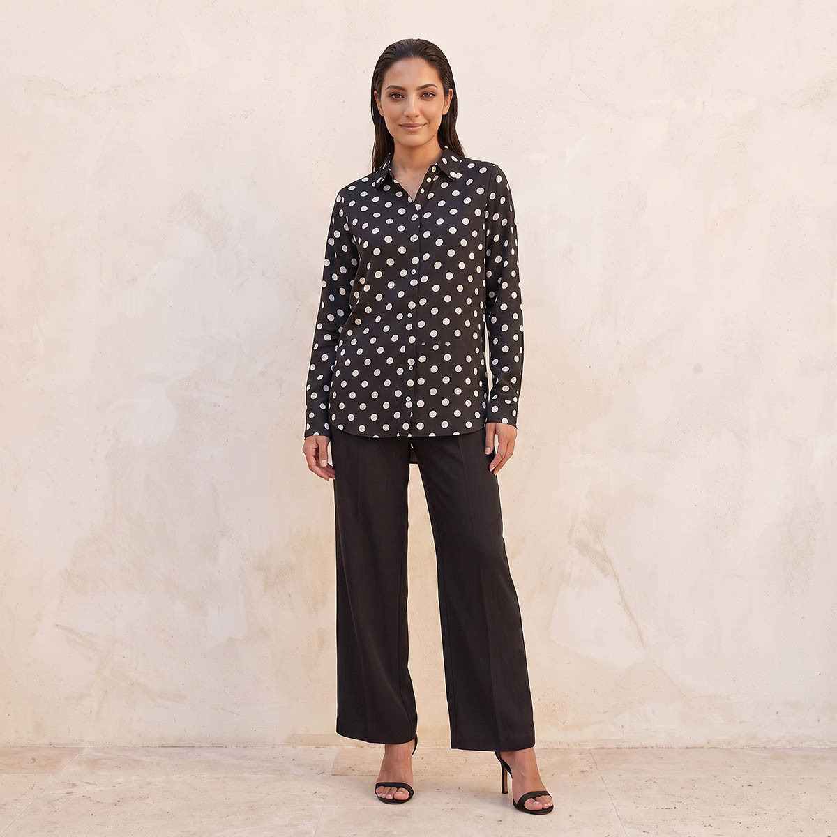 بنطلون بقصة مستقيمة وحلقات للحزام وكسرات من سبلاش سمارت-women-clothing-trousers-image-5
