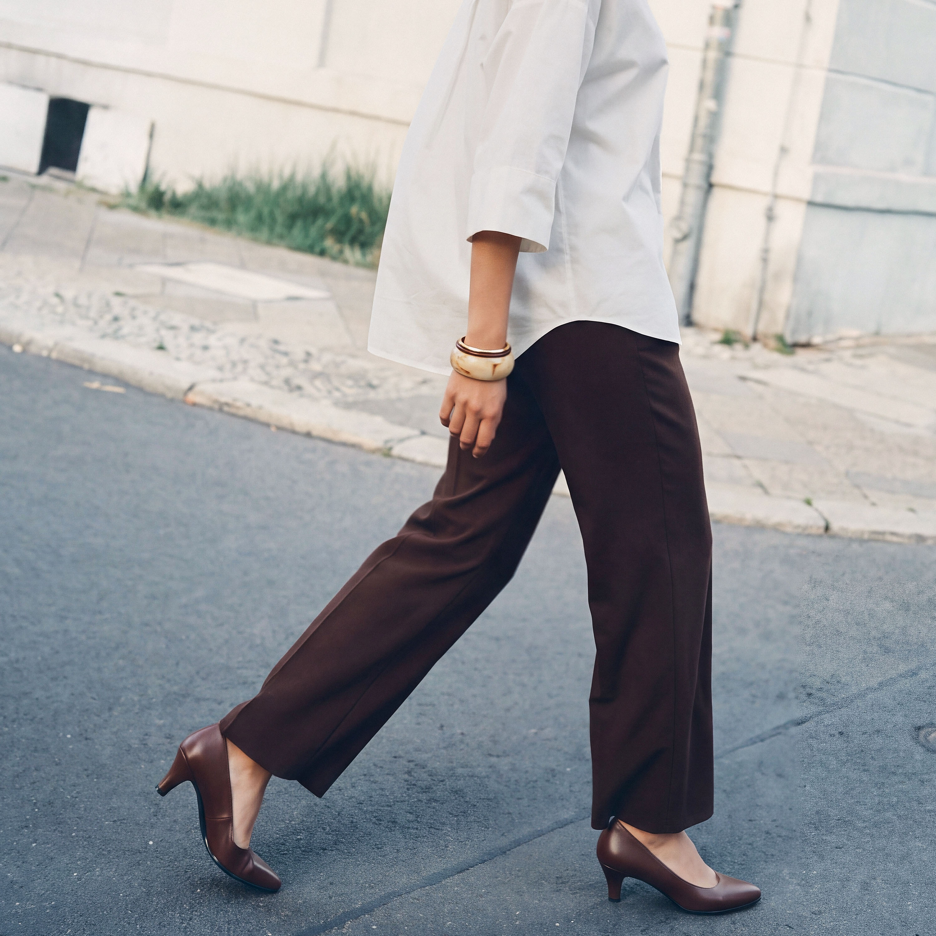 Splash Smart Straight Fit Belt Loop Waist Pleated Trousers-women-clothing-trousers-image-1