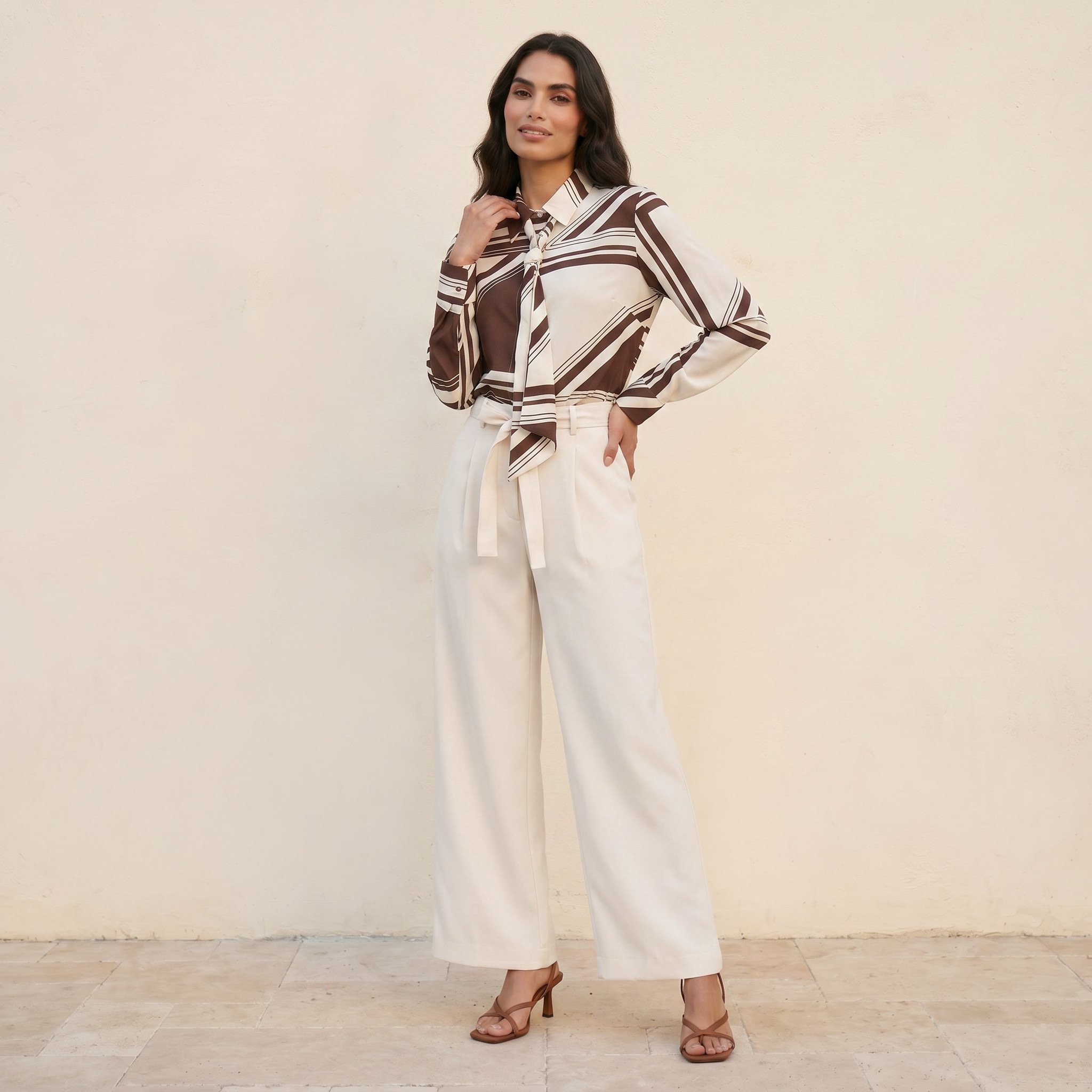 Splash Smart Straight Fit Trousers with Belt-women-clothing-trousers-image-5