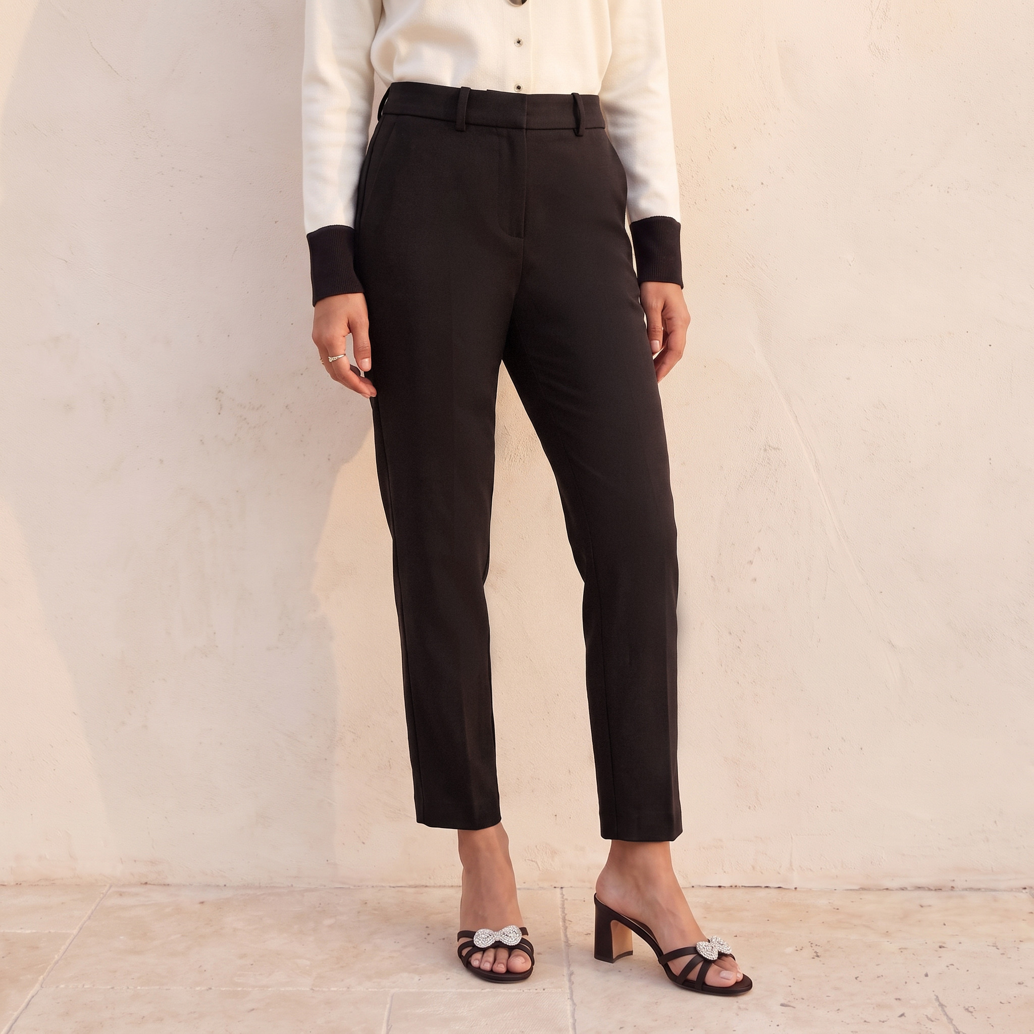 Splash Smart Slim Fit Trousers with Pockets-women-clothing-trousers-image-1