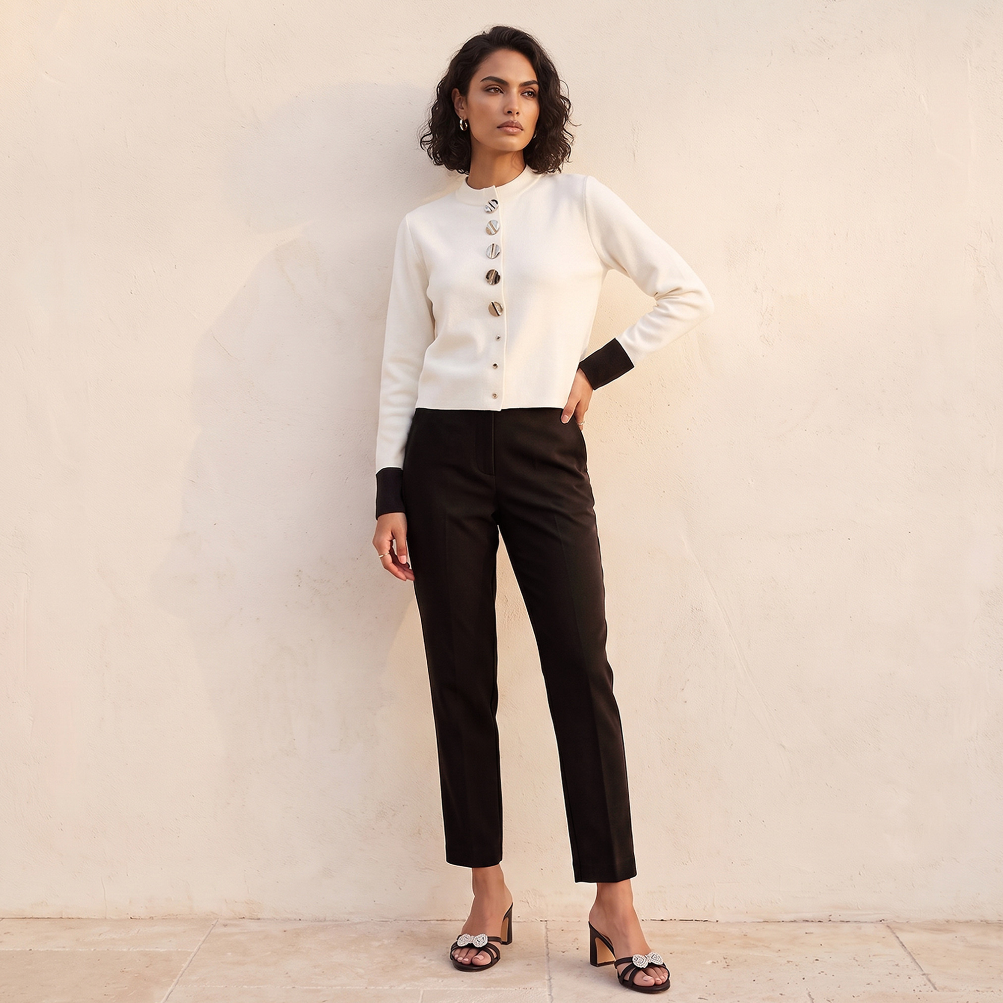 Splash Smart Slim Fit Trousers with Pockets-women-clothing-trousers-image-2