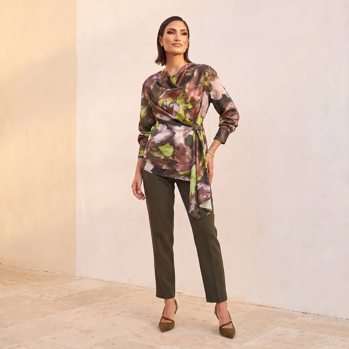 Splash Smart Slim Fit Trousers with Pockets-women-clothing-trousers-image-2