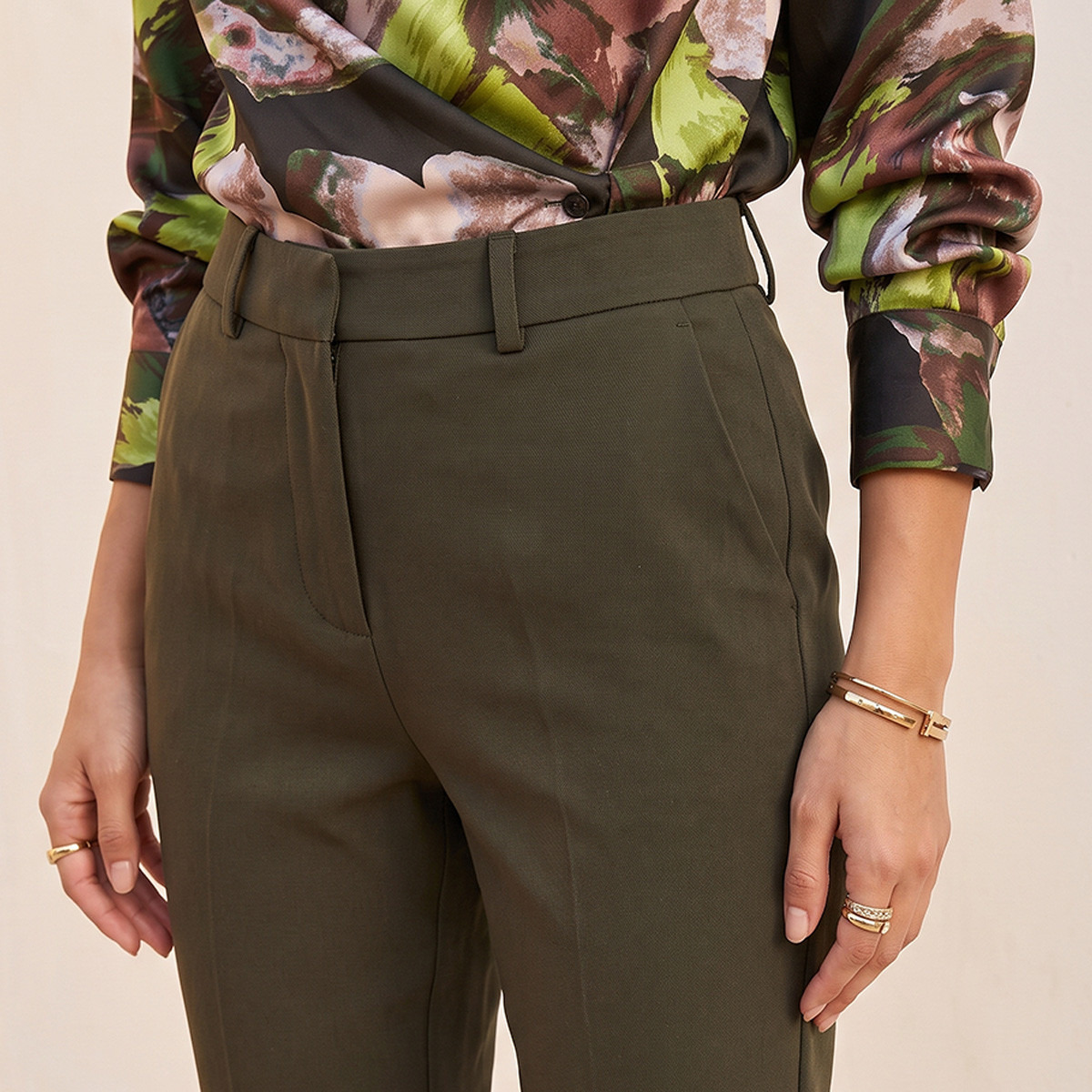 Splash Smart Slim Fit Trousers with Pockets-women-clothing-trousers-image-4