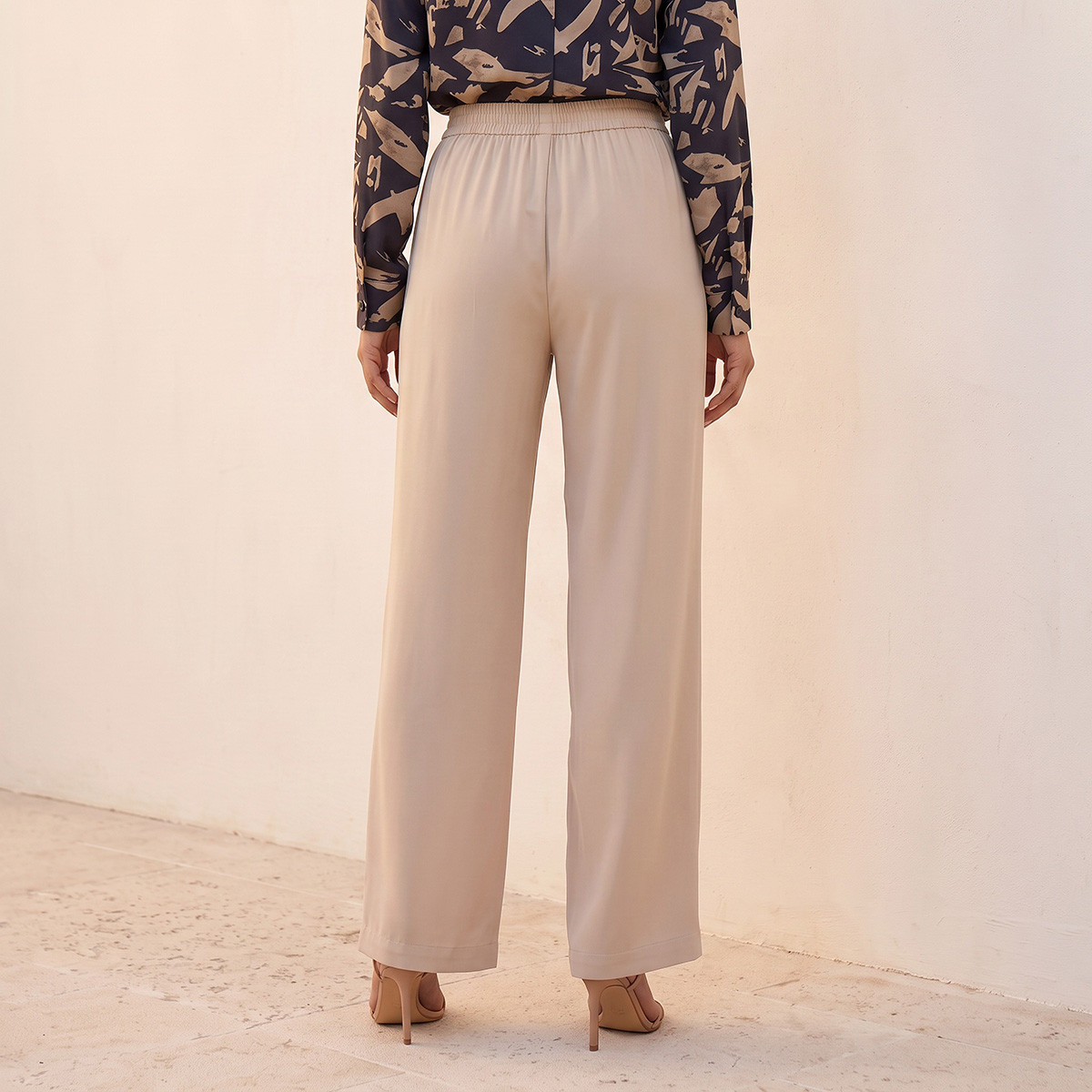 Splash Smart Wide Leg Elastic Waist Pants-women-clothing-trousers-image-4