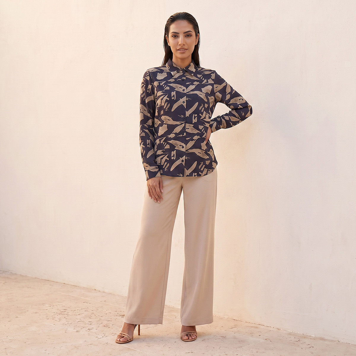 Splash Smart Wide Leg Elastic Waist Pants-women-clothing-trousers-image-5
