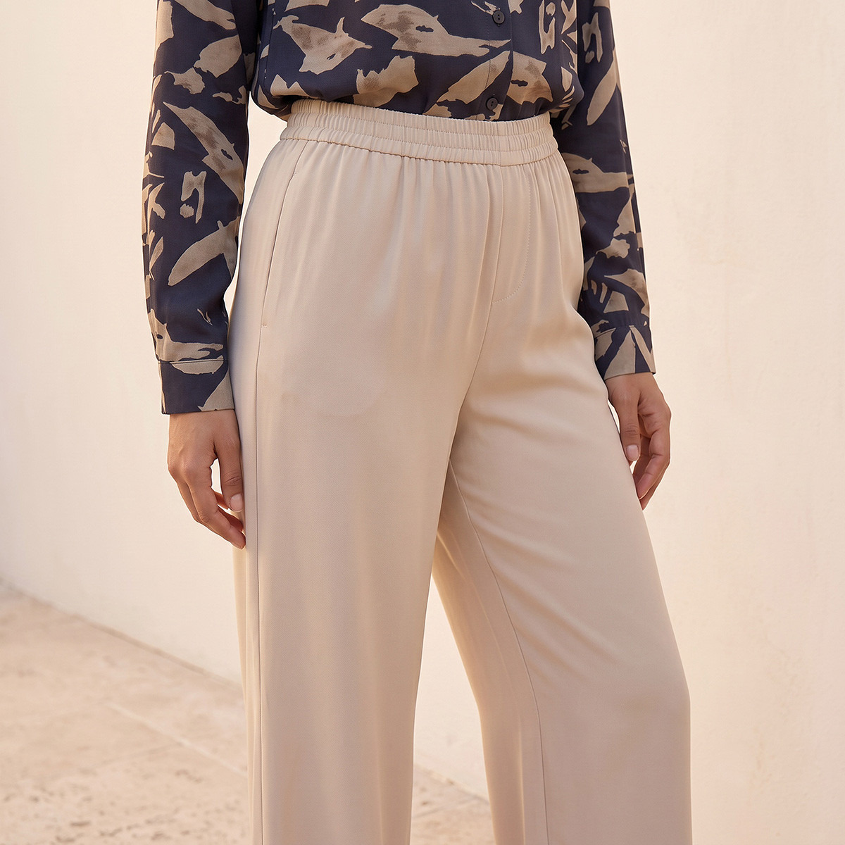 Splash Smart Wide Leg Elastic Waist Pants-women-clothing-trousers-image-7