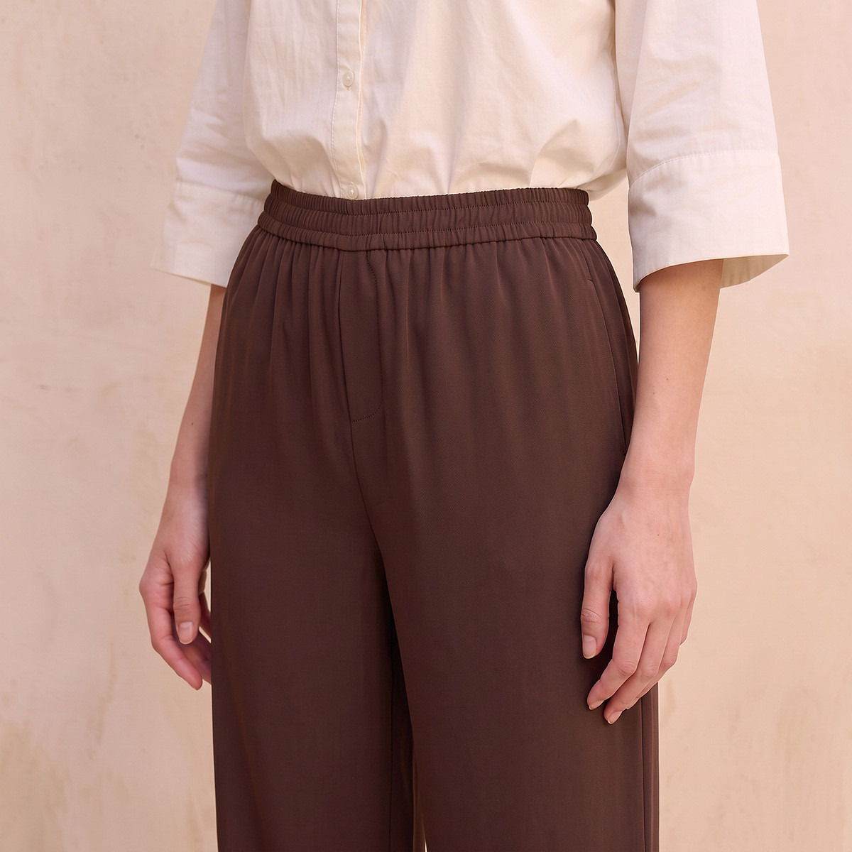 Splash Smart Wide Leg Elastic Waist Pants-women-clothing-trousers-image-6