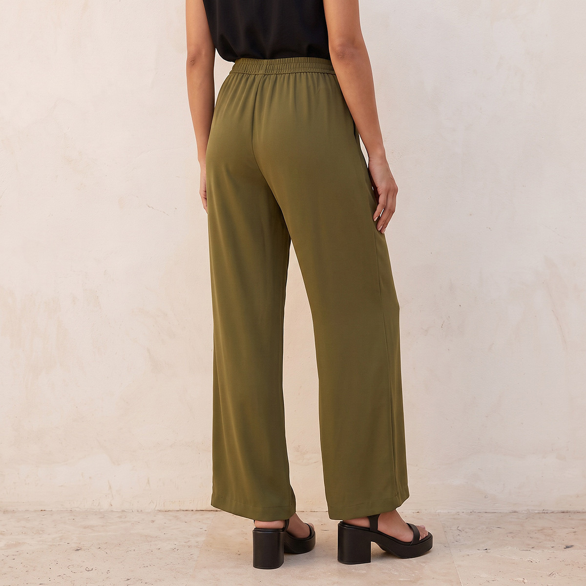 Splash Smart Wide Leg Elastic Waist Pants-women-clothing-trousers-image-4