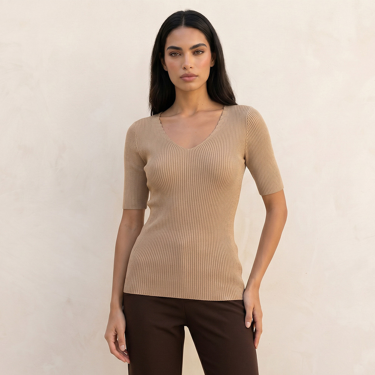 Splash Smart T-shirt with V-neck-women-clothing-tshirts-image-1