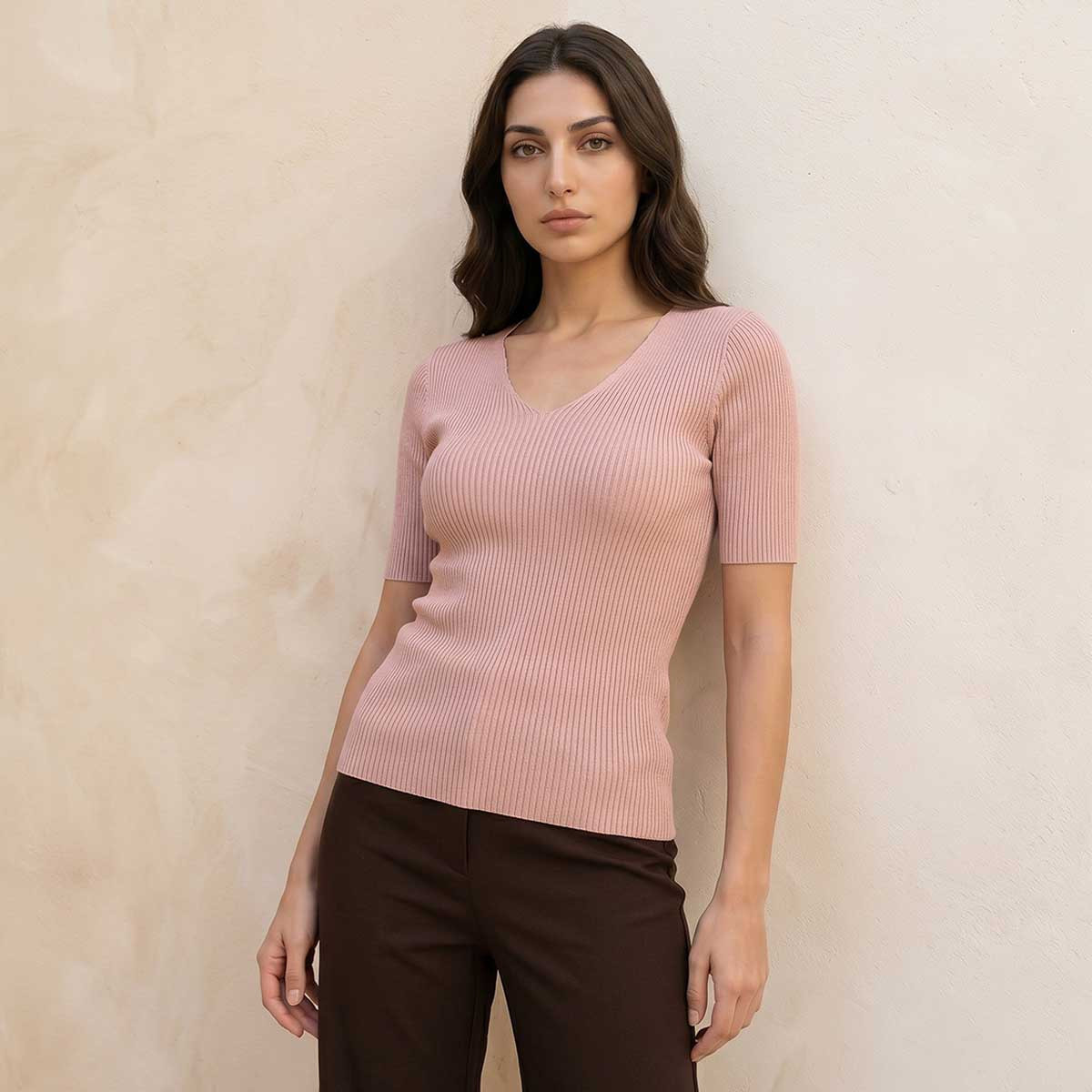 Splash Smart T-shirt with V-neck-women-clothing-tshirts-image-1