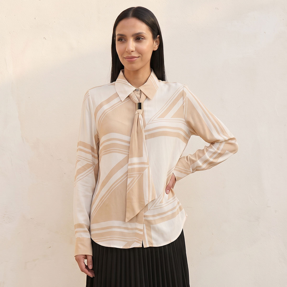 قميص بربطة عنق من سبلاش سمارت-women-clothing-shirtsandblouses-shirts-image-1
