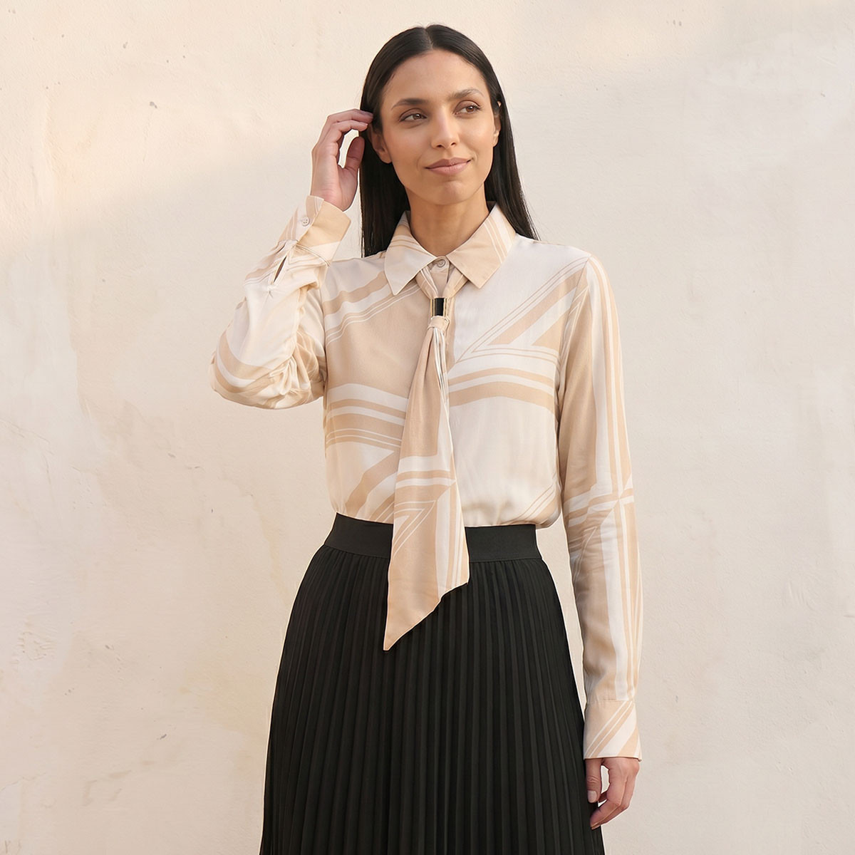 قميص بربطة عنق من سبلاش سمارت-women-clothing-shirtsandblouses-shirts-image-5