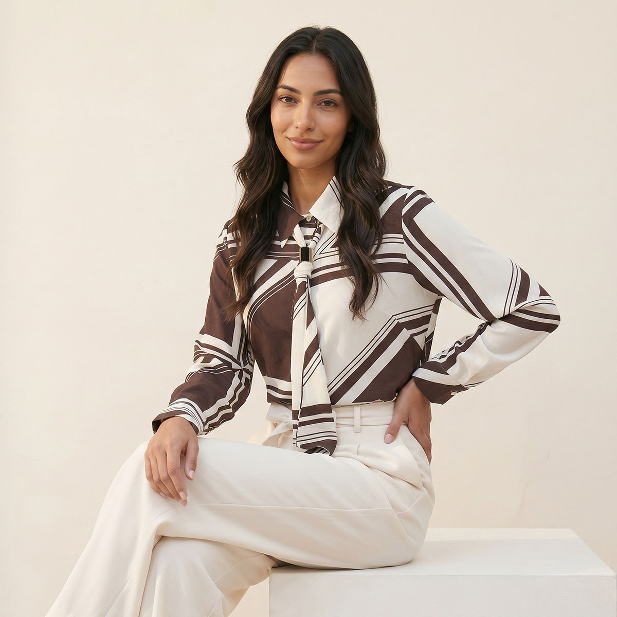 قميص بربطة عنق من سبلاش سمارت-women-clothing-shirtsandblouses-shirts-image-6