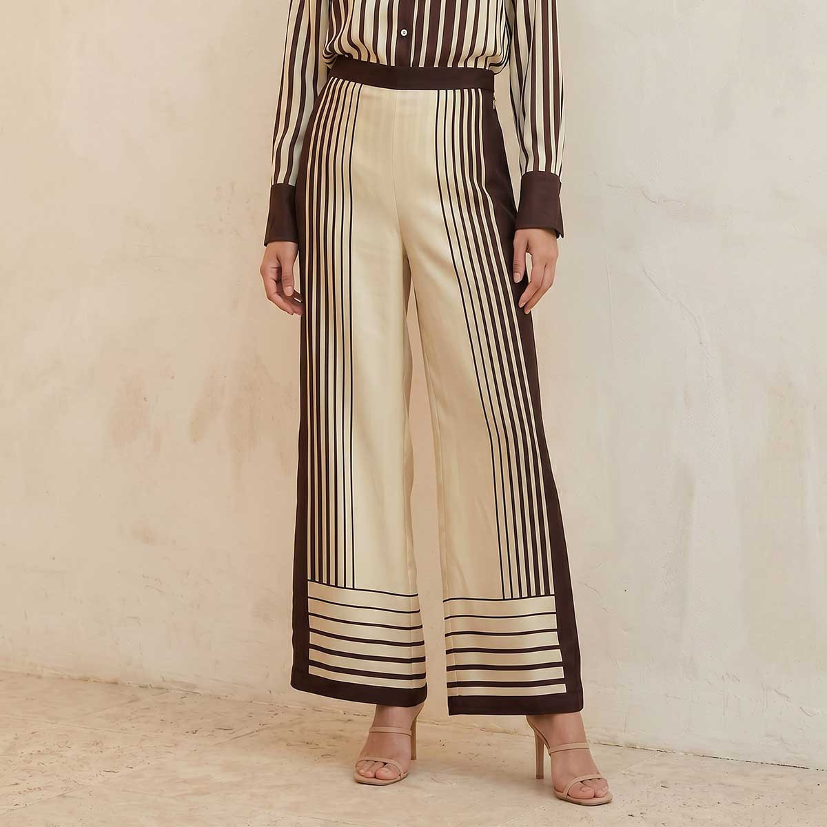 Splash Smart Striped Wide Leg Pants-women-clothing-trousers-image-1