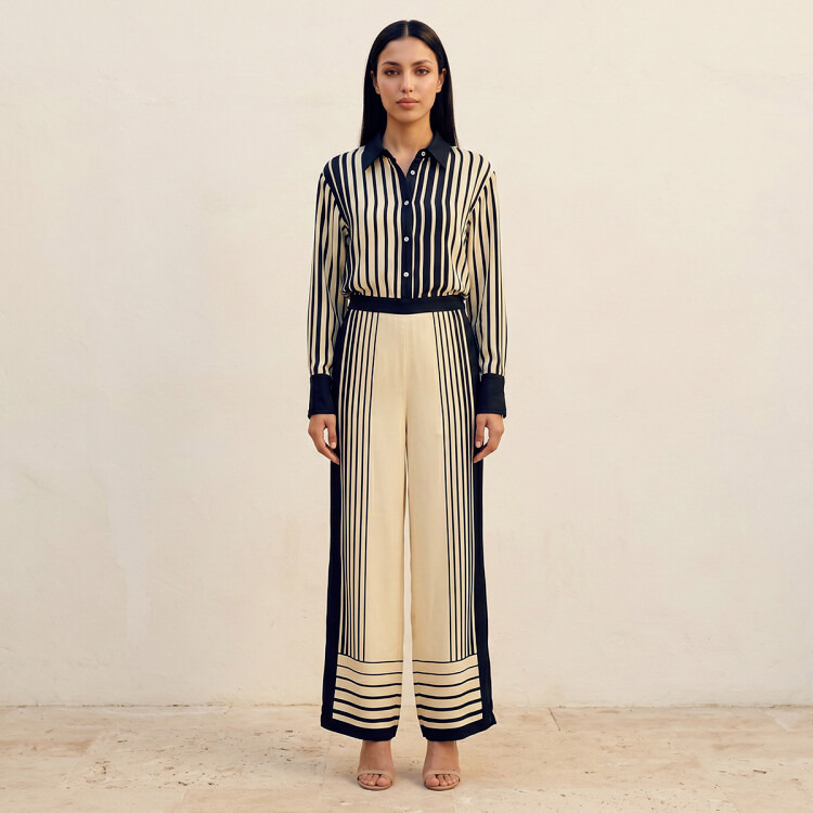 Splash Smart Striped Wide Leg Pants-women-clothing-trousers-image-4