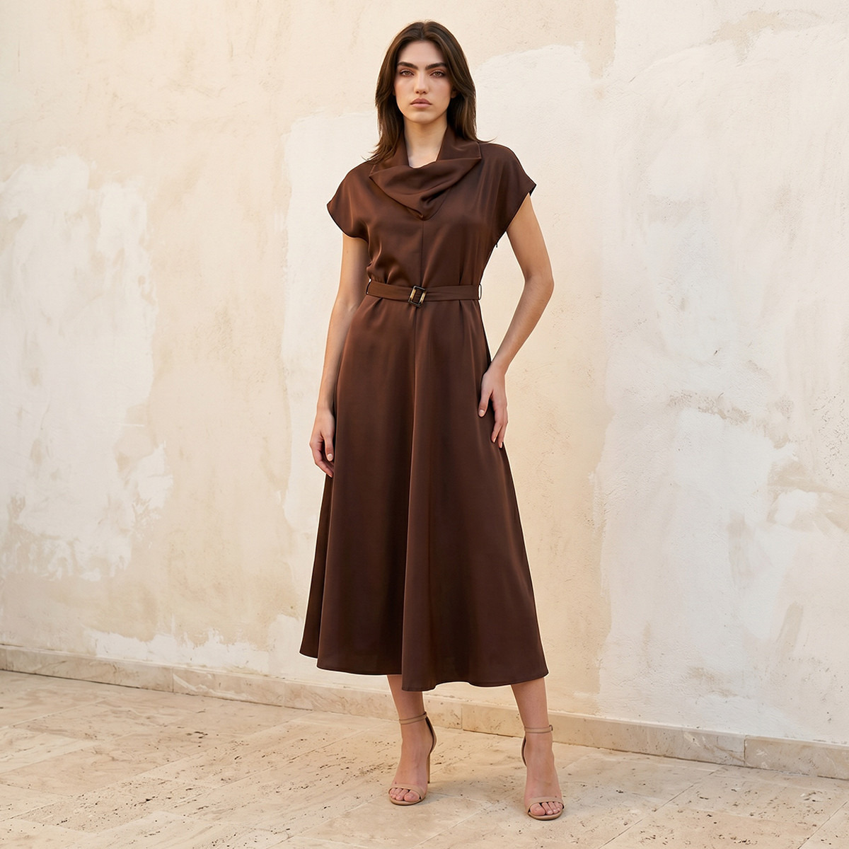 Splash Smart Dress Cowl Neck-women-clothing-dresses-image-1