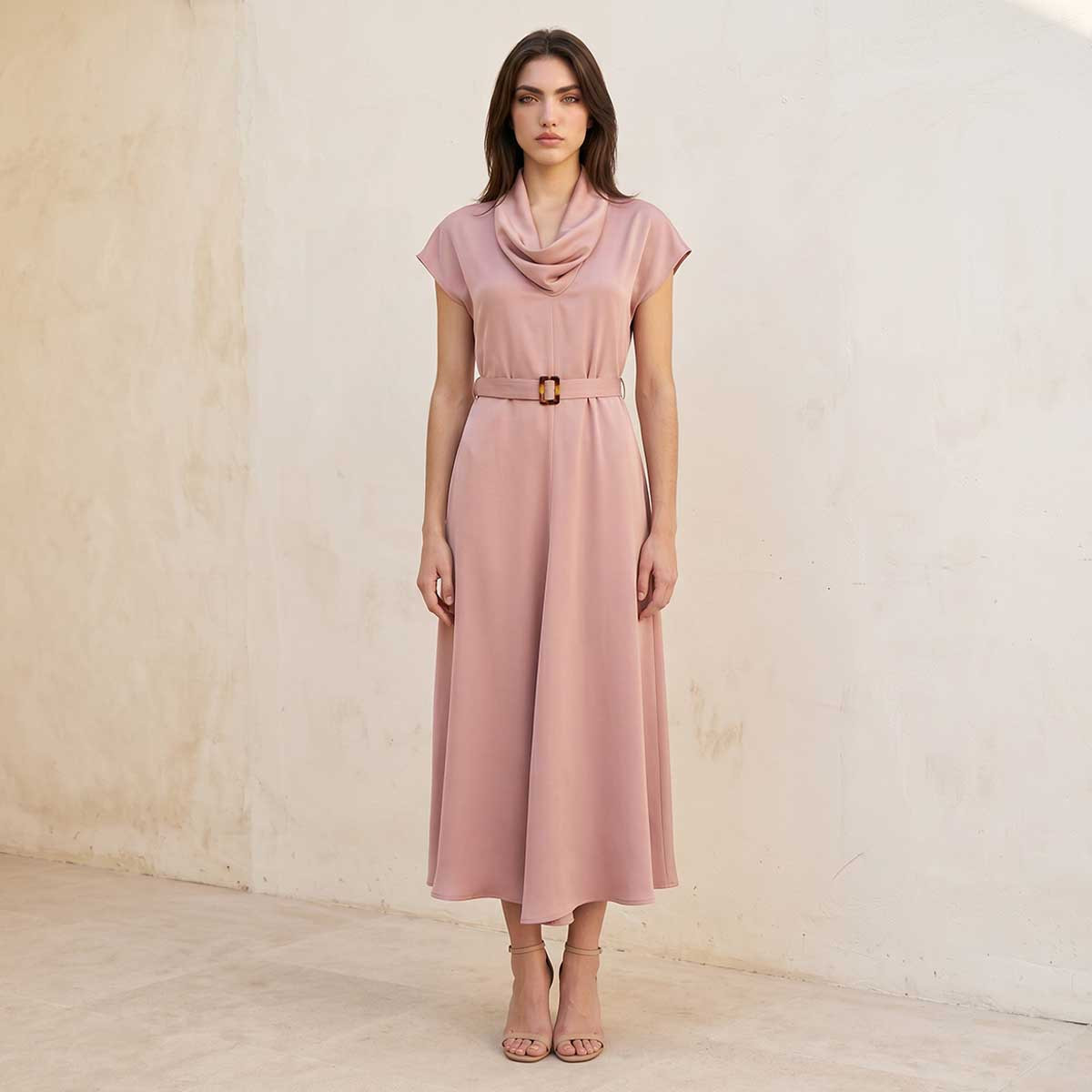 Splash Smart Dress Cowl Neck-women-clothing-dresses-image-1