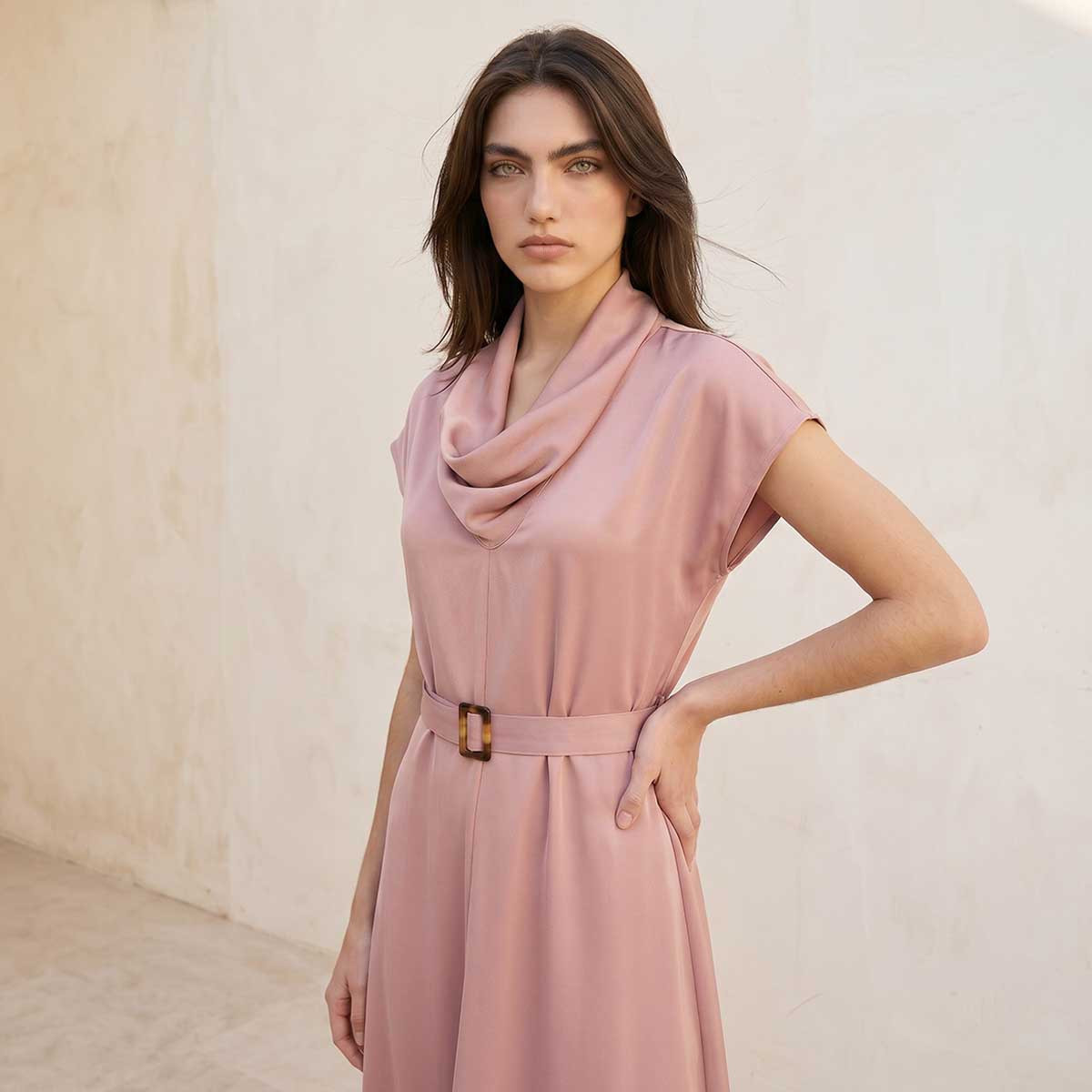 Splash Smart Dress Cowl Neck-women-clothing-dresses-image-5