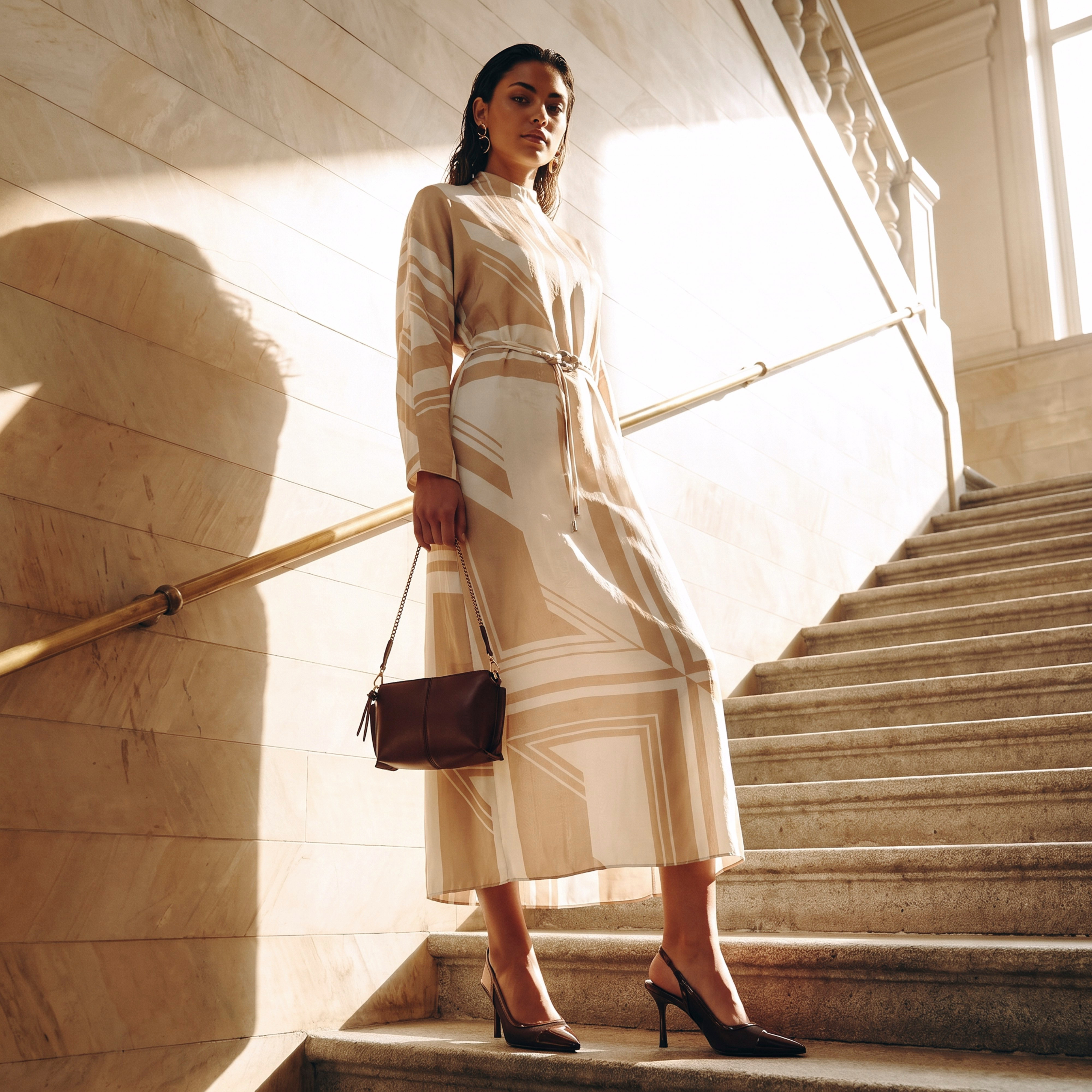 فستان ماكسي بطبعات وحزام بإبزيم من سبلاش سمارت-women-clothing-dresses-image-1