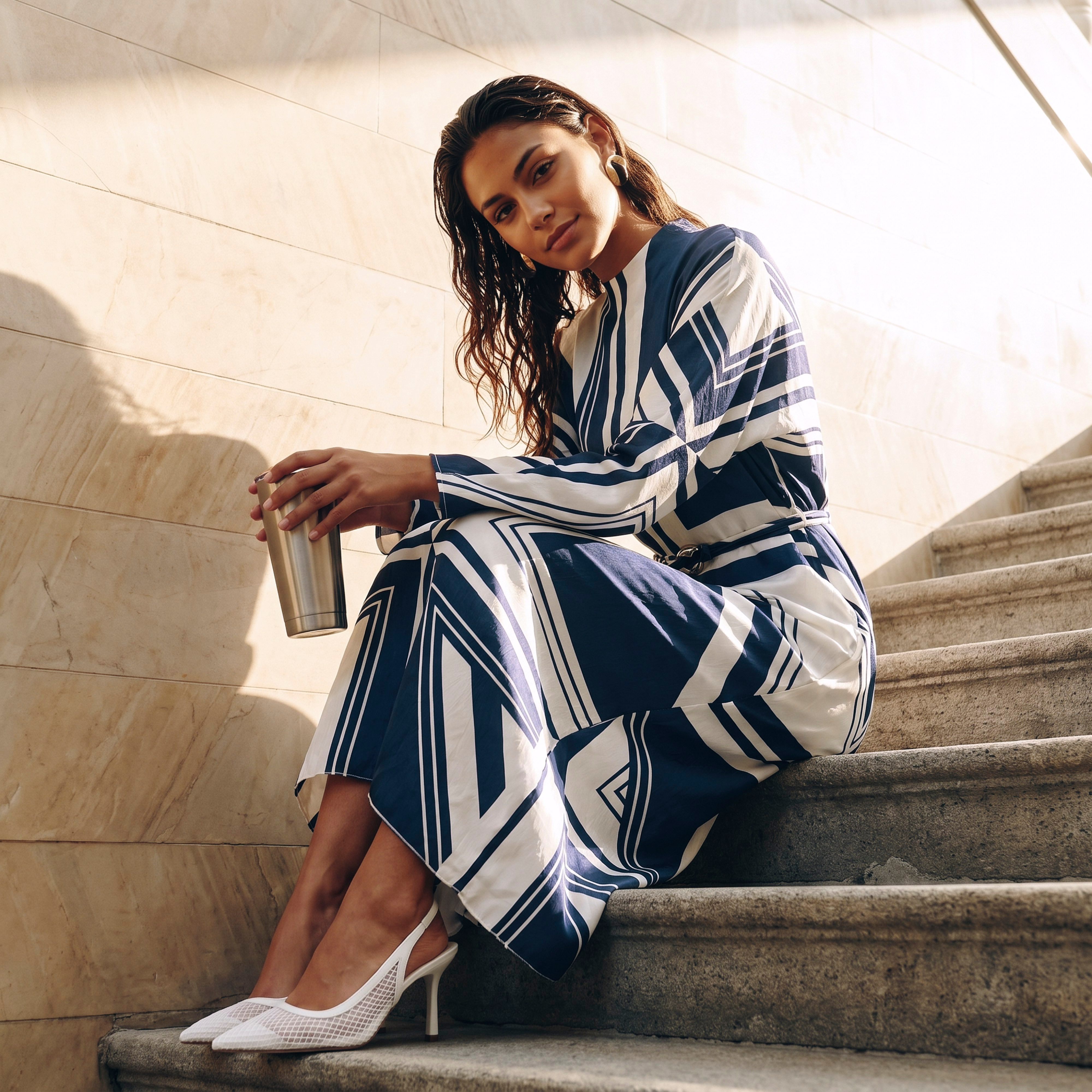 فستان ماكسي بطبعات وحزام بإبزيم من سبلاش سمارت-women-clothing-dresses-image-1