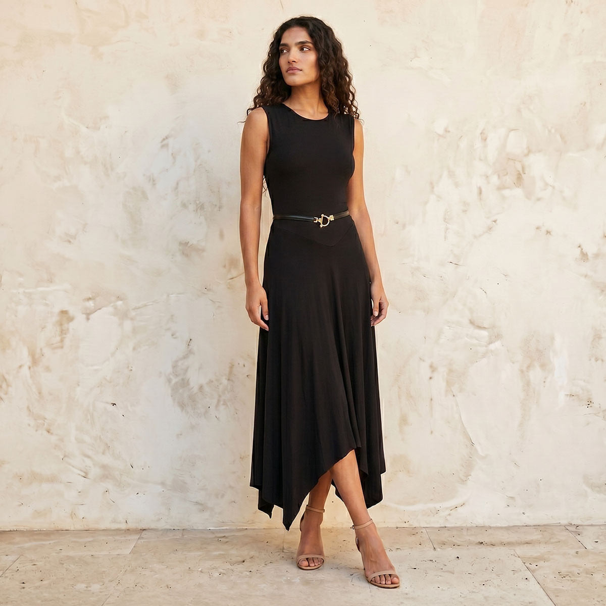 فستان ميدي دون أكمام بحافة غير متساوية من سبلاش سمارت-women-clothing-dresses-image-3