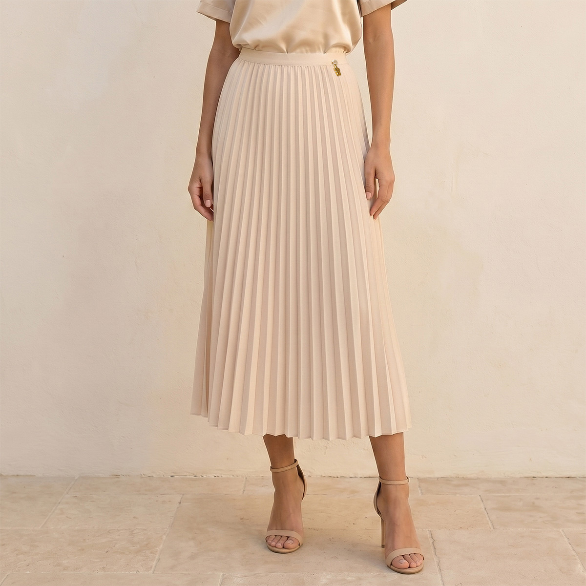 تنورة ميدي بتفاصيل كسرات من سبلاش سمارت-women-clothing-skirts-image-1