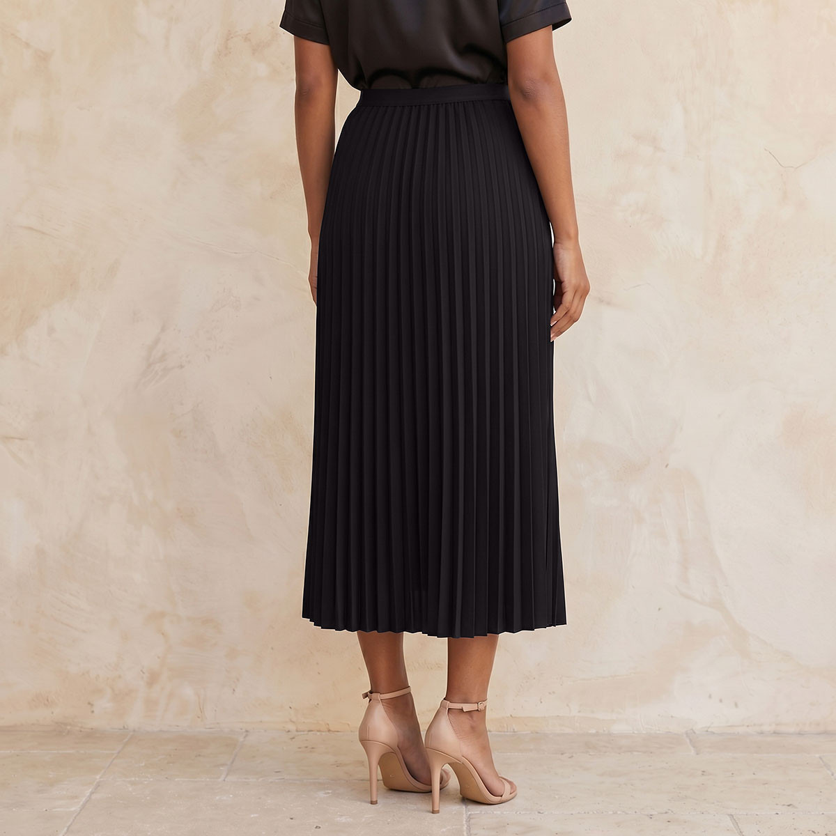 Splash Smart Midi Length Skirt with Pleated Detail-women-clothing-skirts-image-4