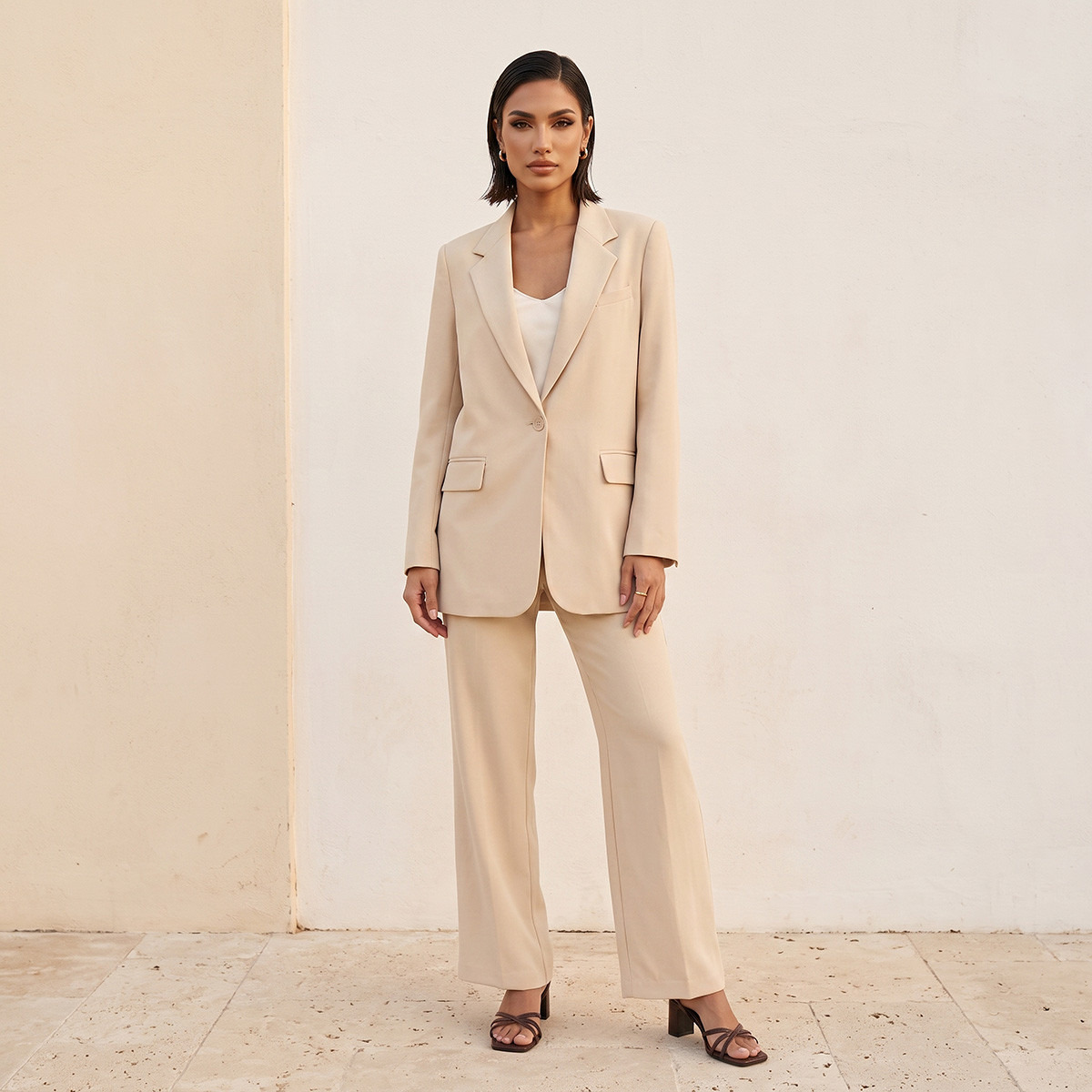 بليزر بياقة مطوية من سبلاش سمارت-women-clothing-coatsandjackets-blazers-image-2