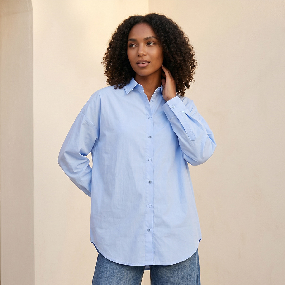 قميص فضفاض طويل من سبلاش سمارت-women-clothing-shirtsandblouses-shirts-image-1