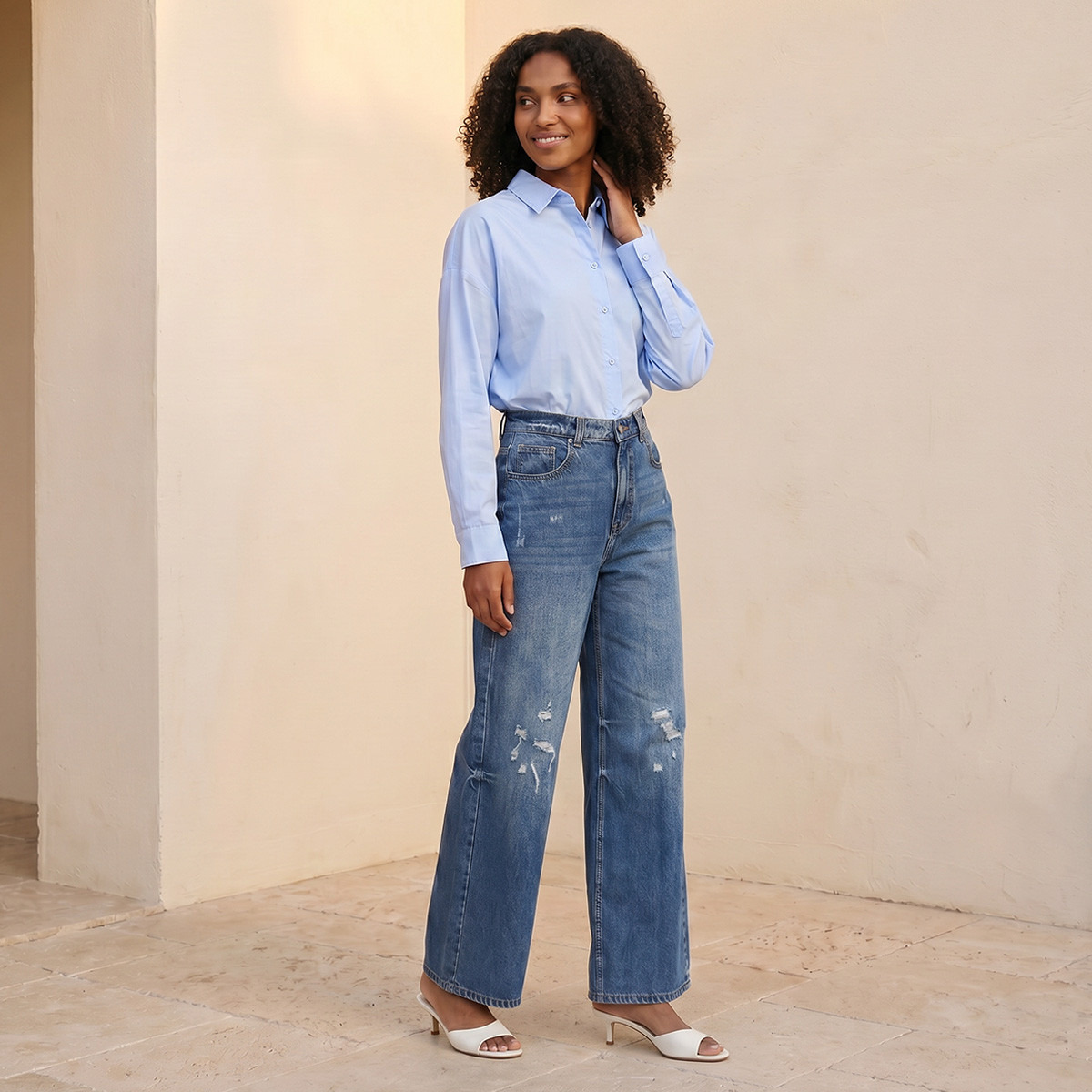 قميص فضفاض طويل من سبلاش سمارت-women-clothing-shirtsandblouses-shirts-image-3