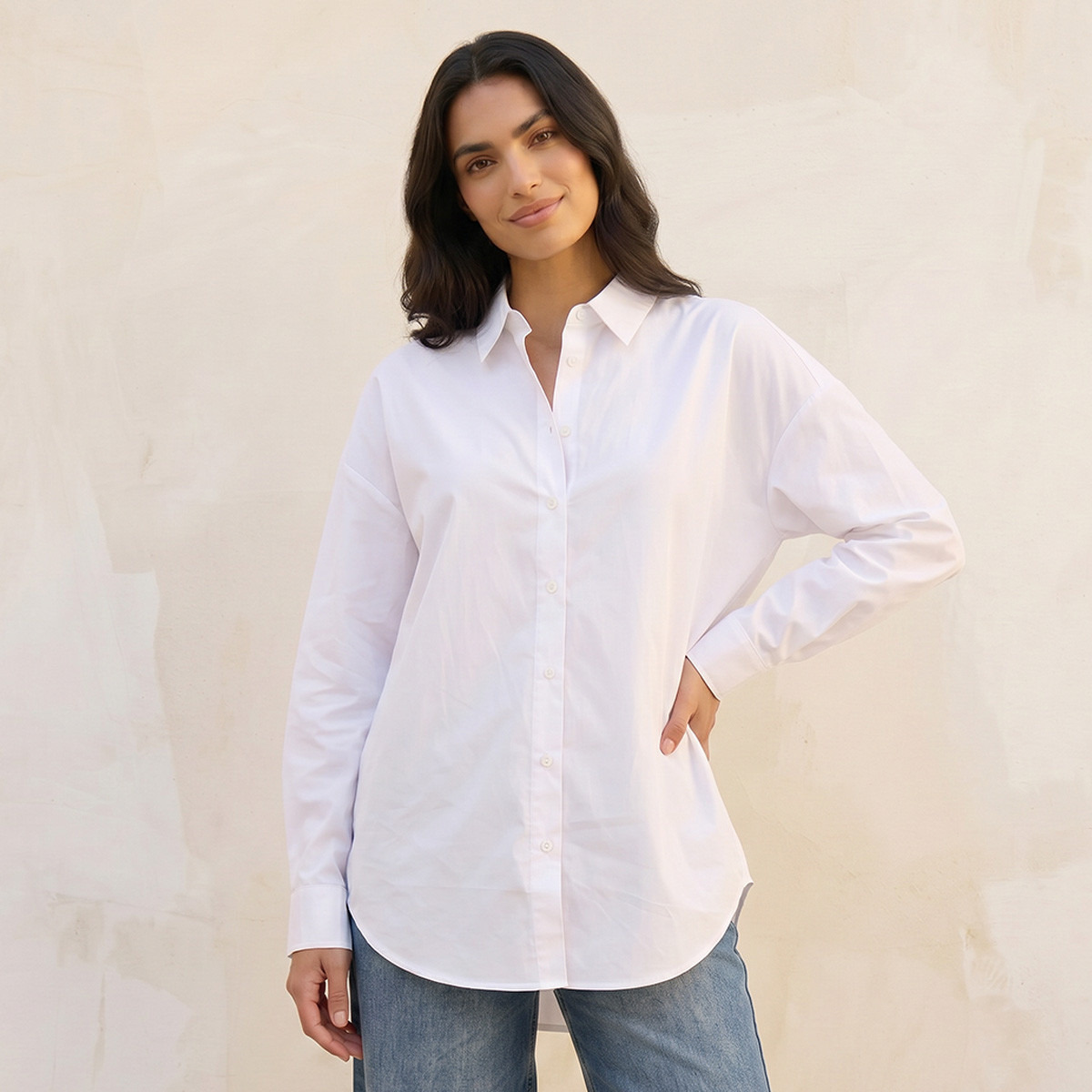 قميص فضفاض طويل من سبلاش سمارت-women-clothing-shirtsandblouses-shirts-image-1