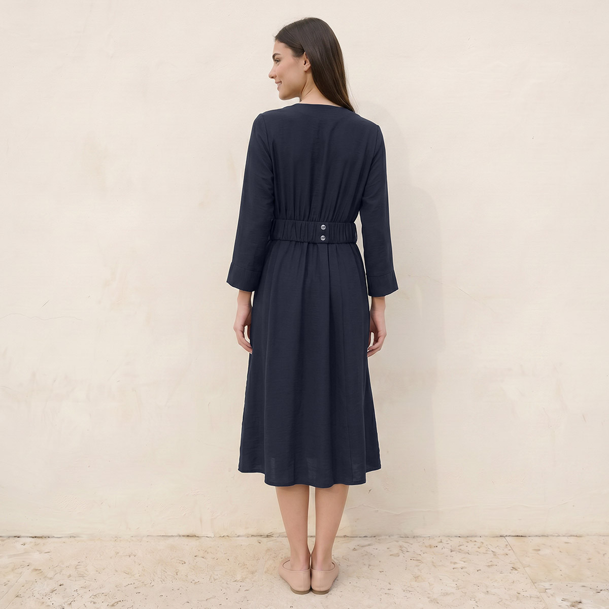 فستان لف بارز الملمس بتفاصيل خصر مطاطي من سبلاش سمارت-women-clothing-dresses-image-3