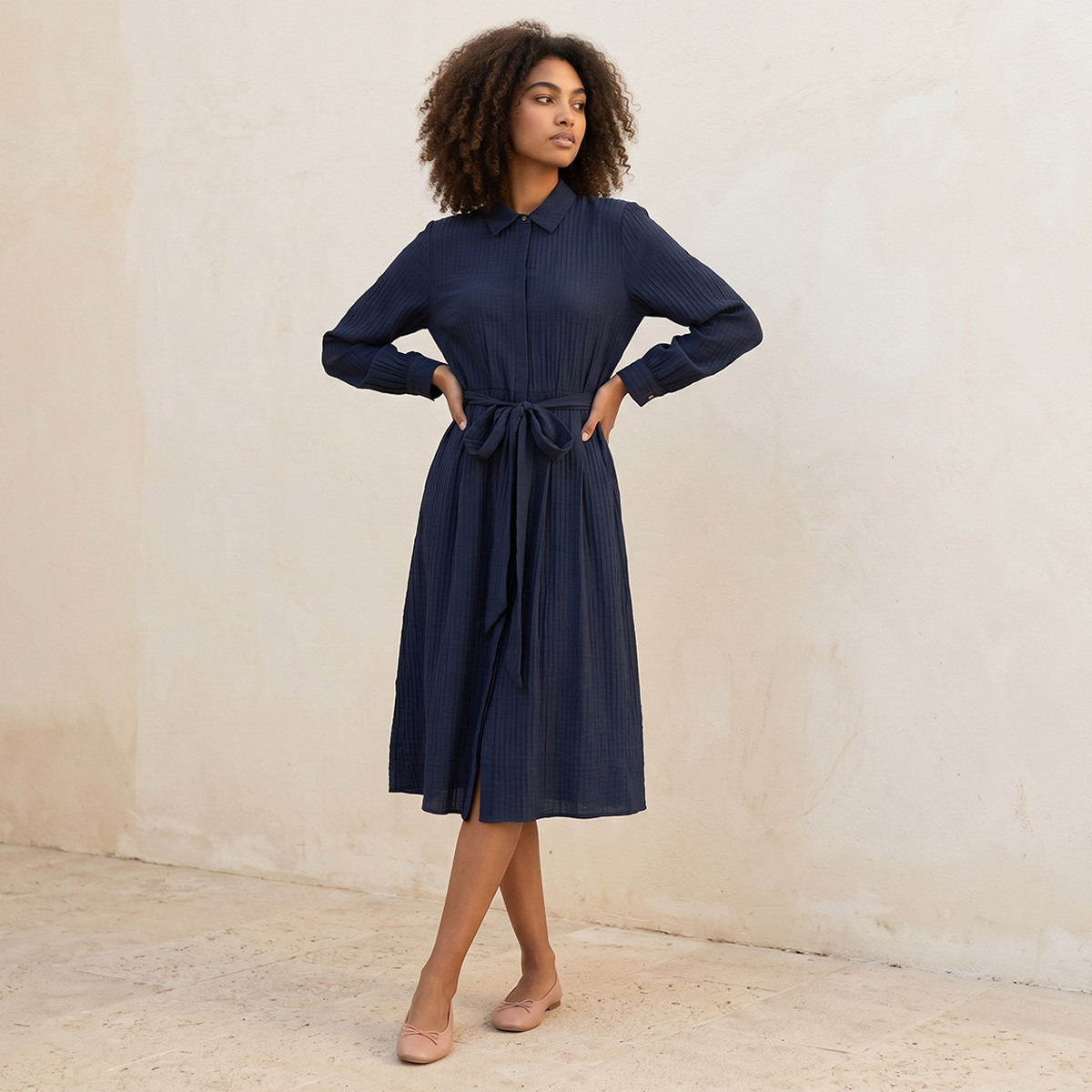 فستان قميص بحزام رباط من سبلاش سمارت-women-clothing-dresses-image-4