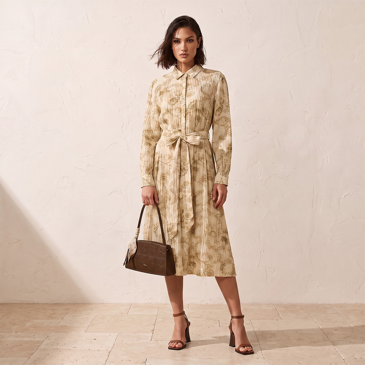 فستان قميص بحزام رباط من سبلاش سمارت-women-clothing-dresses-image-1