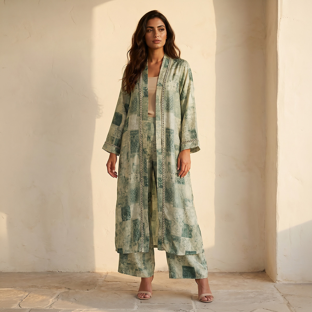 Coord Set with Kimono Shrug & Wide Leg Pants-women-clothing-shirtsandblouses-blouses-image-1