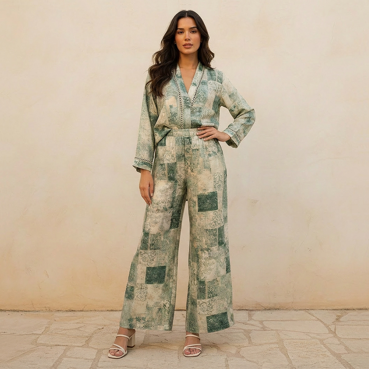 Splash Smart Wide Leg Printed Trousers-women-clothing-bottoms-trousers-image-3