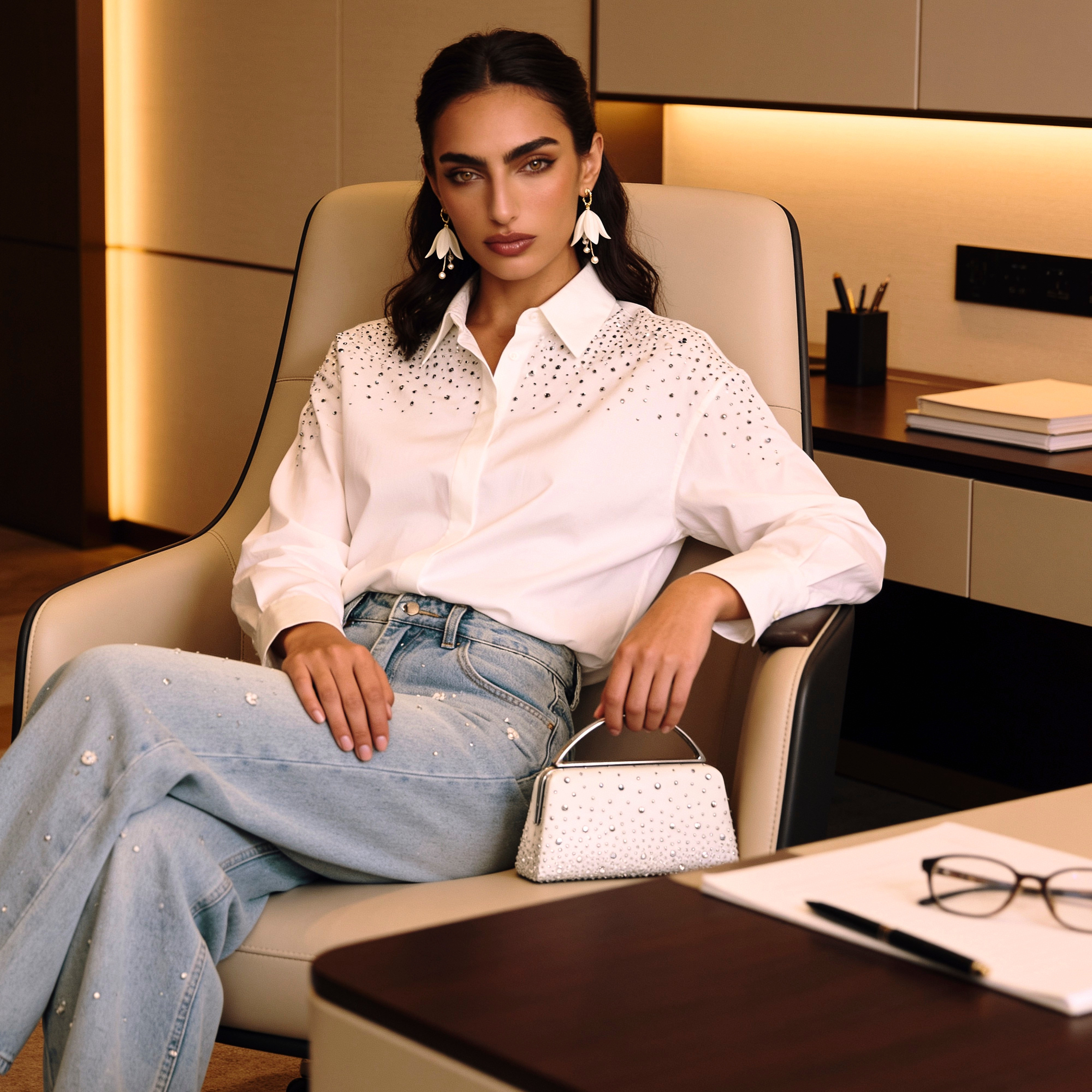 قميص قطن مزين من سبلاش سمارت-women-clothing-shirtsandblouses-shirts-image-1