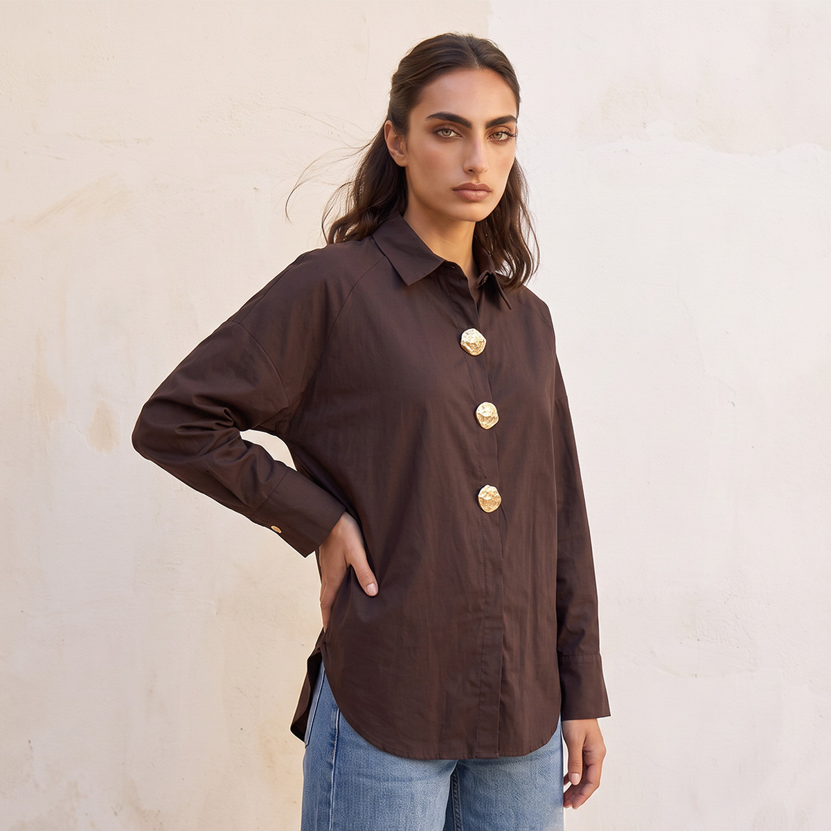 Splash Smart Shirt with Button Accent-women-clothing-shirtsandblouses-shirts-image-1