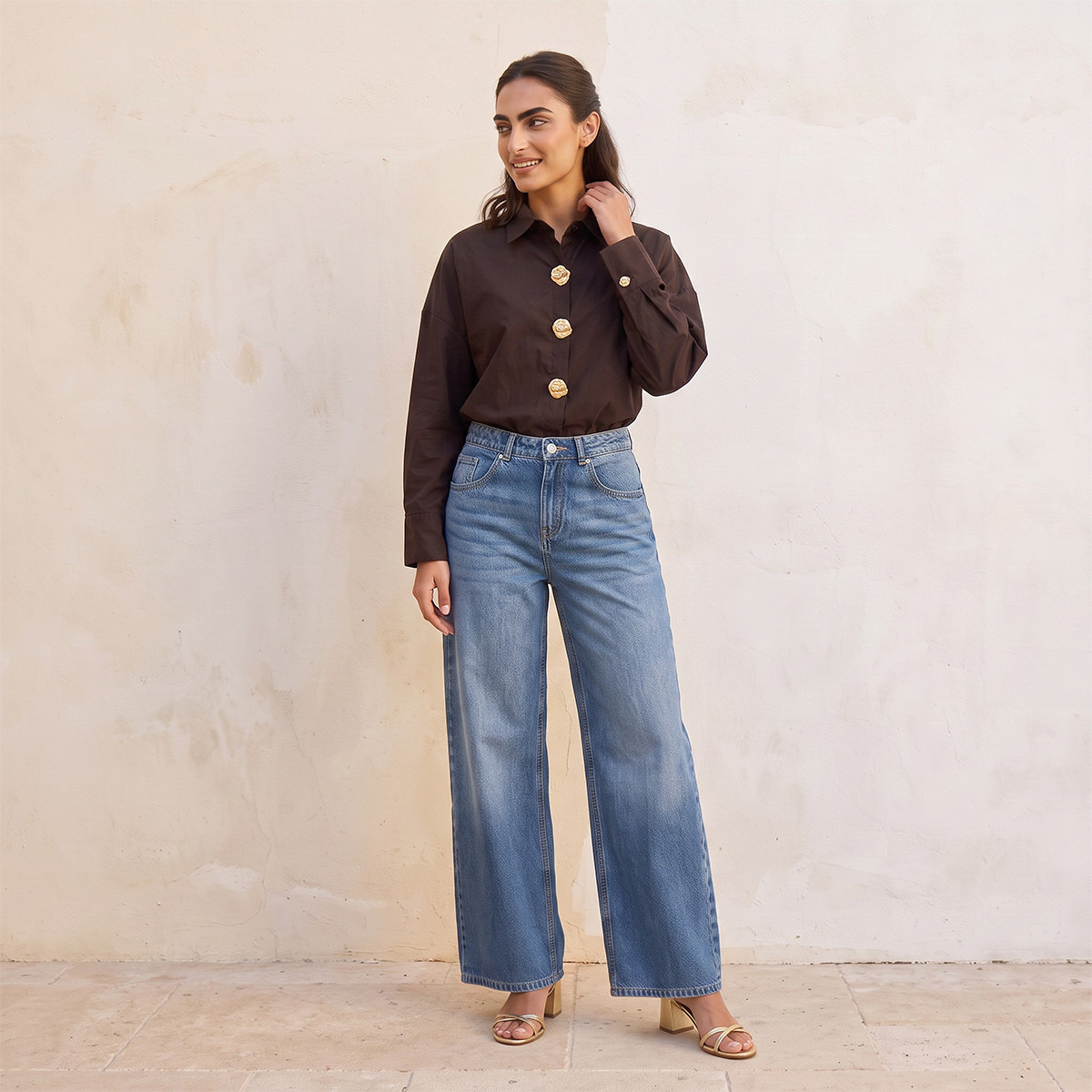 Splash Smart Shirt with Button Accent-women-clothing-shirtsandblouses-shirts-image-4
