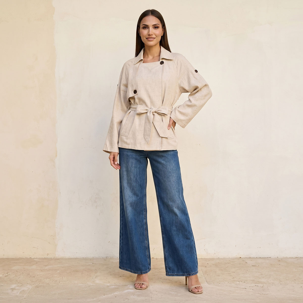 شاكيت بحزام رباط من سبلاش سمارت-women-clothing-shirtsandblouses-shirts-image-3