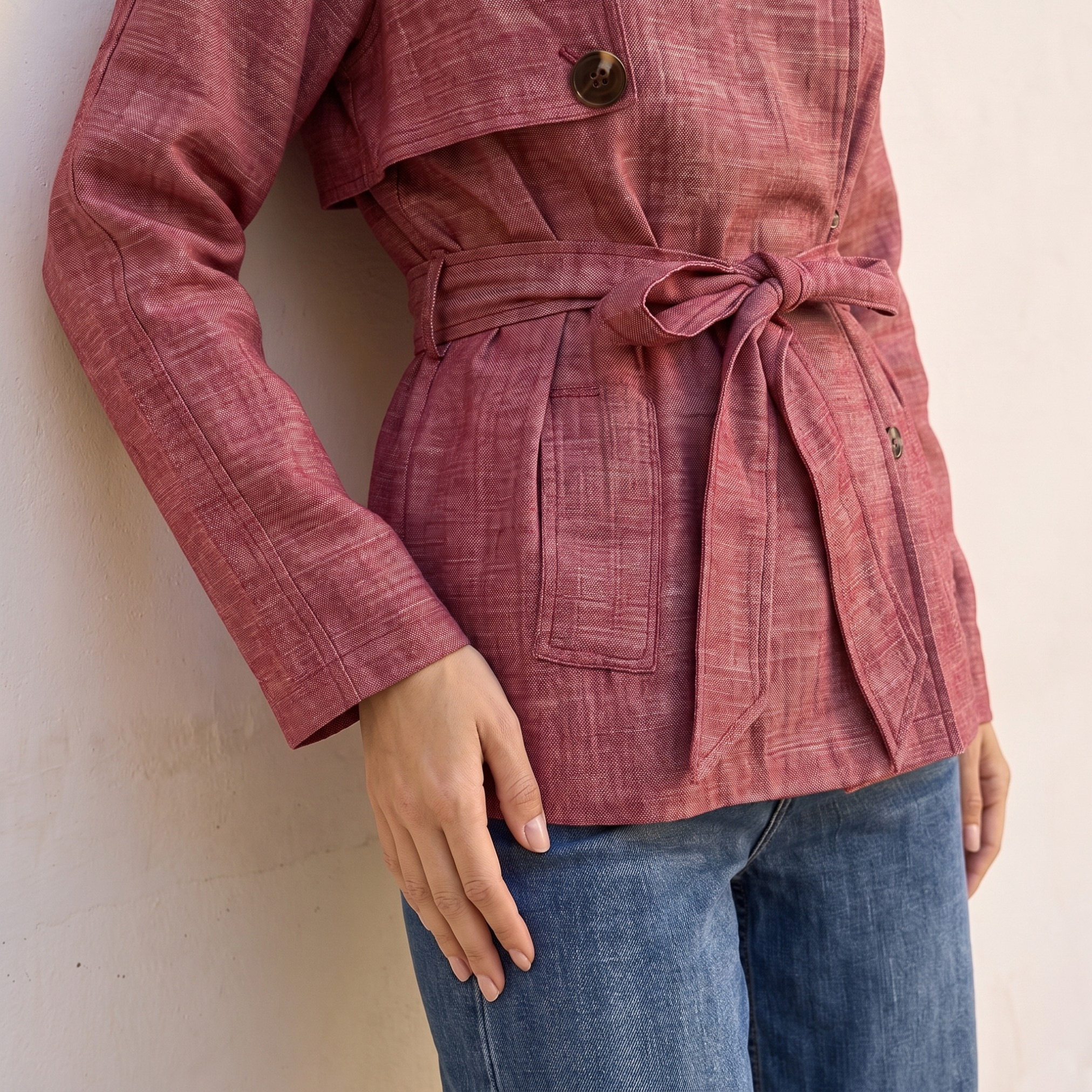 شاكيت بحزام رباط من سبلاش سمارت-women-clothing-shirtsandblouses-shirts-image-2